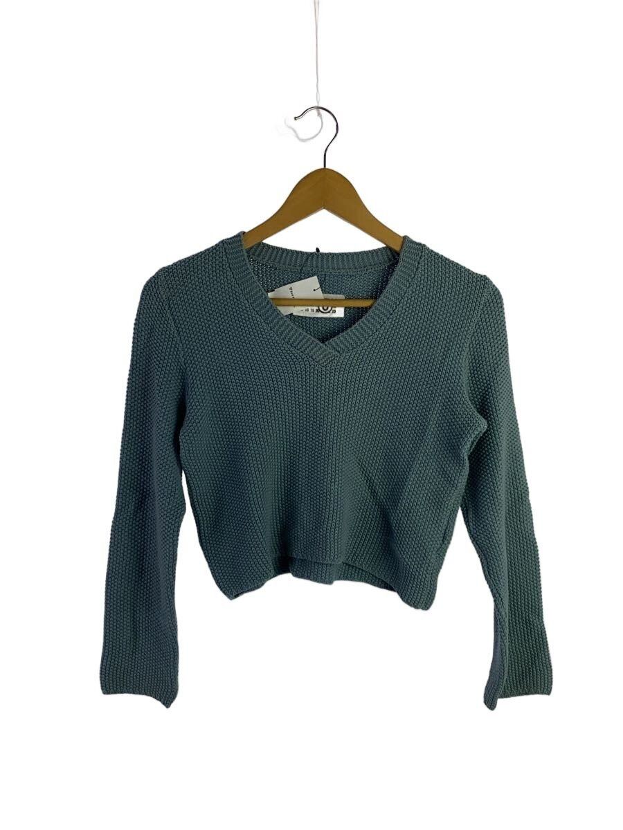 Cropped Cotton Knit Sweater