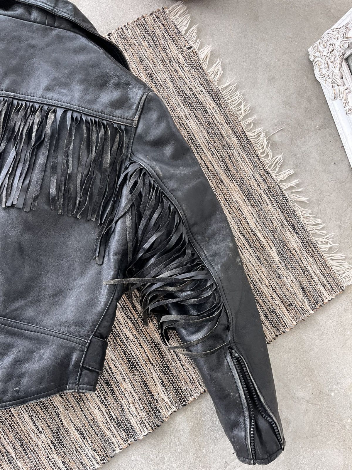 Genuine Leather Vintage Leather Biker Jacket Black Cowboy Western Style Y2K Size S / US 4 / IT 40 - 16 Thumbnail