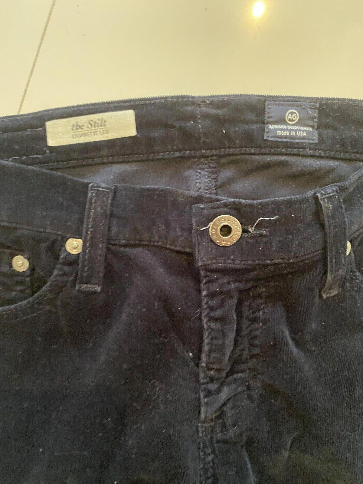 AG Adriano Goldschmied AG Adriano Goldschmied Stilt Cigarette Suded Pants 27R Size 26" / US 2 / IT 38 - 1 Thumbnail