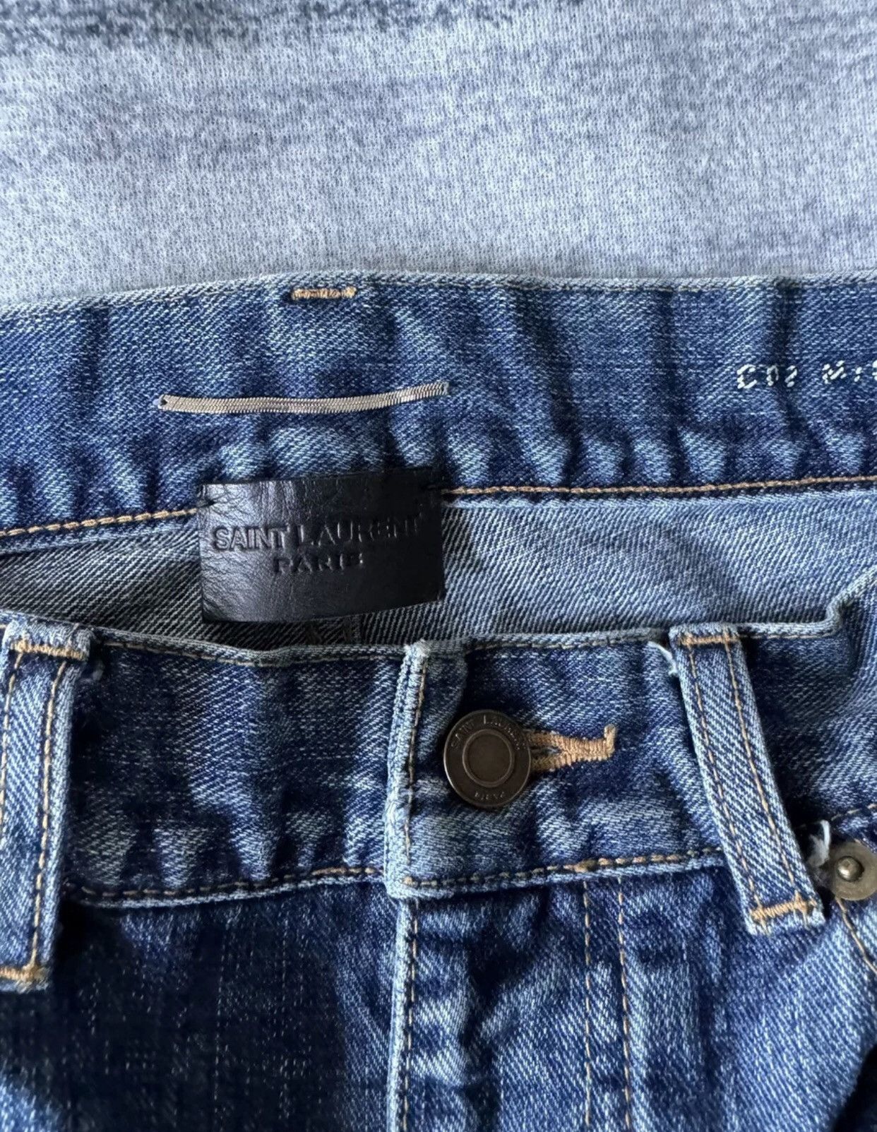 Saint Laurent Paris × Yves Saint Laurent Saint Laurent slp 17aw washed blue jeans 2409-Nextarrow Size US 30 / EU 46 - 3 Thumbnail
