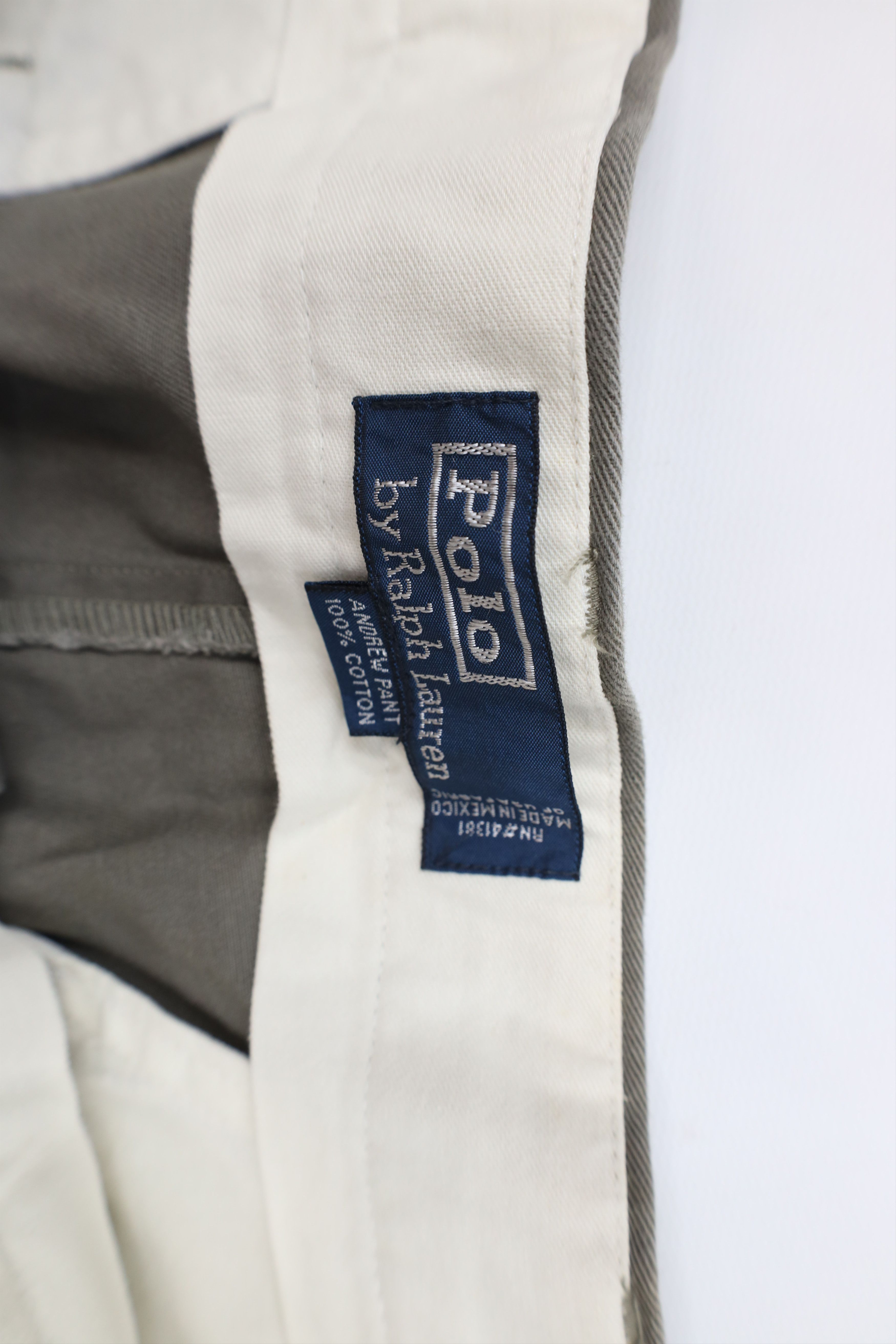 Ralph Lauren Vintage 90s Ralph Lauren Wide Leg Chino Pants Gray Cotton Size US 34 / EU 50 - 8 Thumbnail