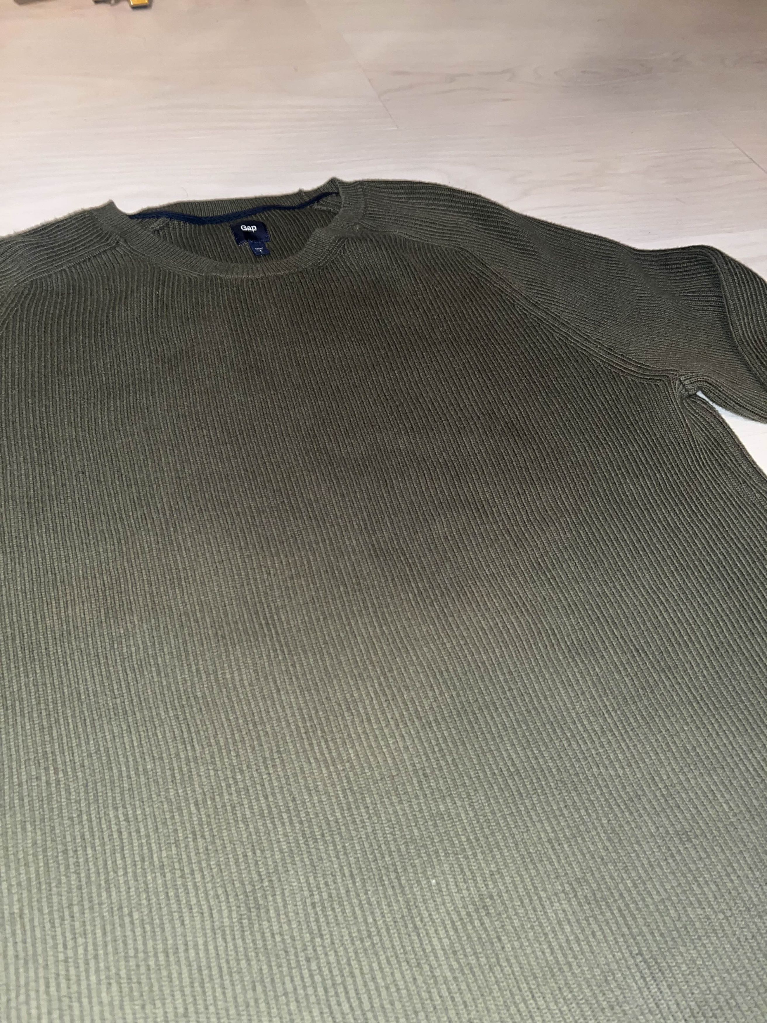 Gap × Vintage GAP Olive Green Ribbed Sweatshirt Size US L / EU 52-54 / 3 - 2 Thumbnail