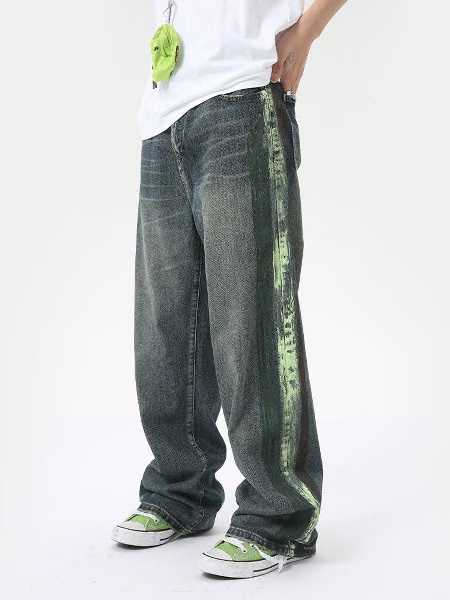 Japanese Brand × Jean Street Graffiti Aged Straight Fit Jeans Size US 32 / EU 48 - 4 Thumbnail