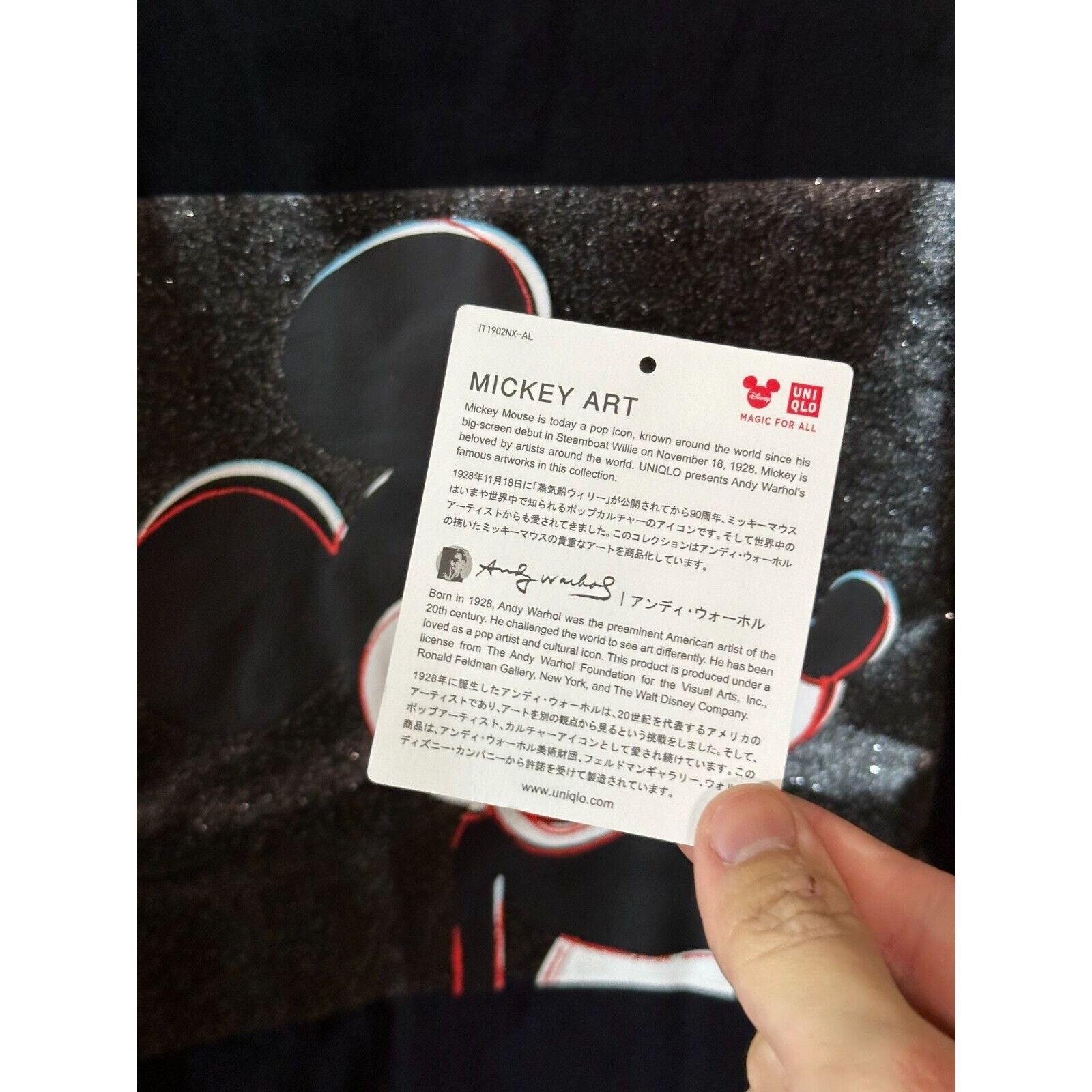 Andy Warhol Andy Warhol x Disney Mickey | Medium | UT | Brand New Size US M / EU 48-50 / 2 - 4 Thumbnail