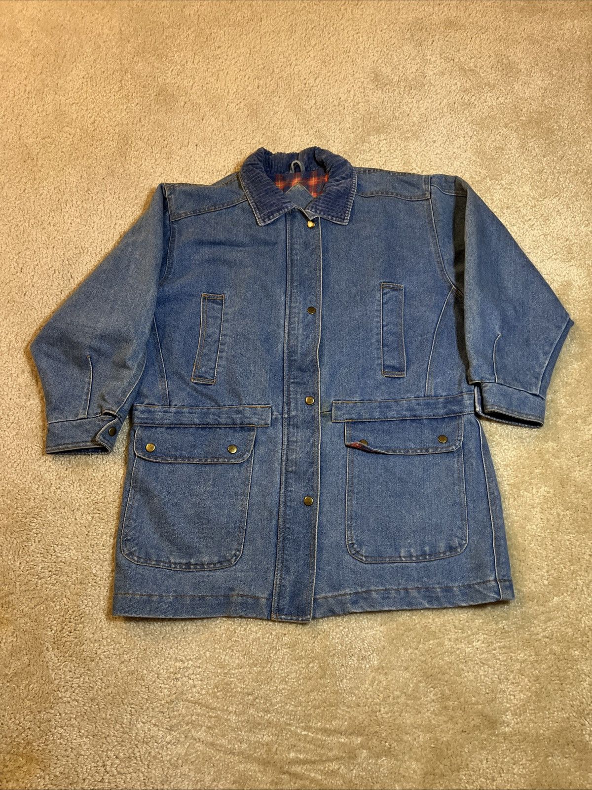 Vintage Vintage Oversized Heavy Denim Jacket Shacket Chore Coat Size M / US 6-8 / IT 42-44 - 1 Thumbnail
