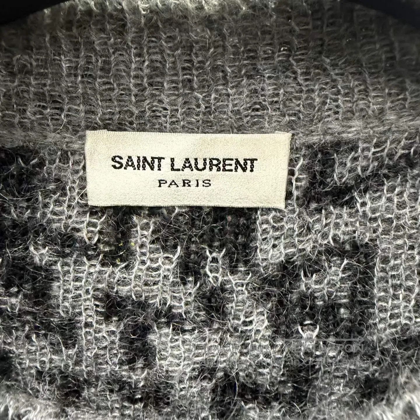 Saint Laurent Paris Saint Laurent Gray Black Patterned Sweater. Size US S / EU 44-46 / 1 - 4 Thumbnail