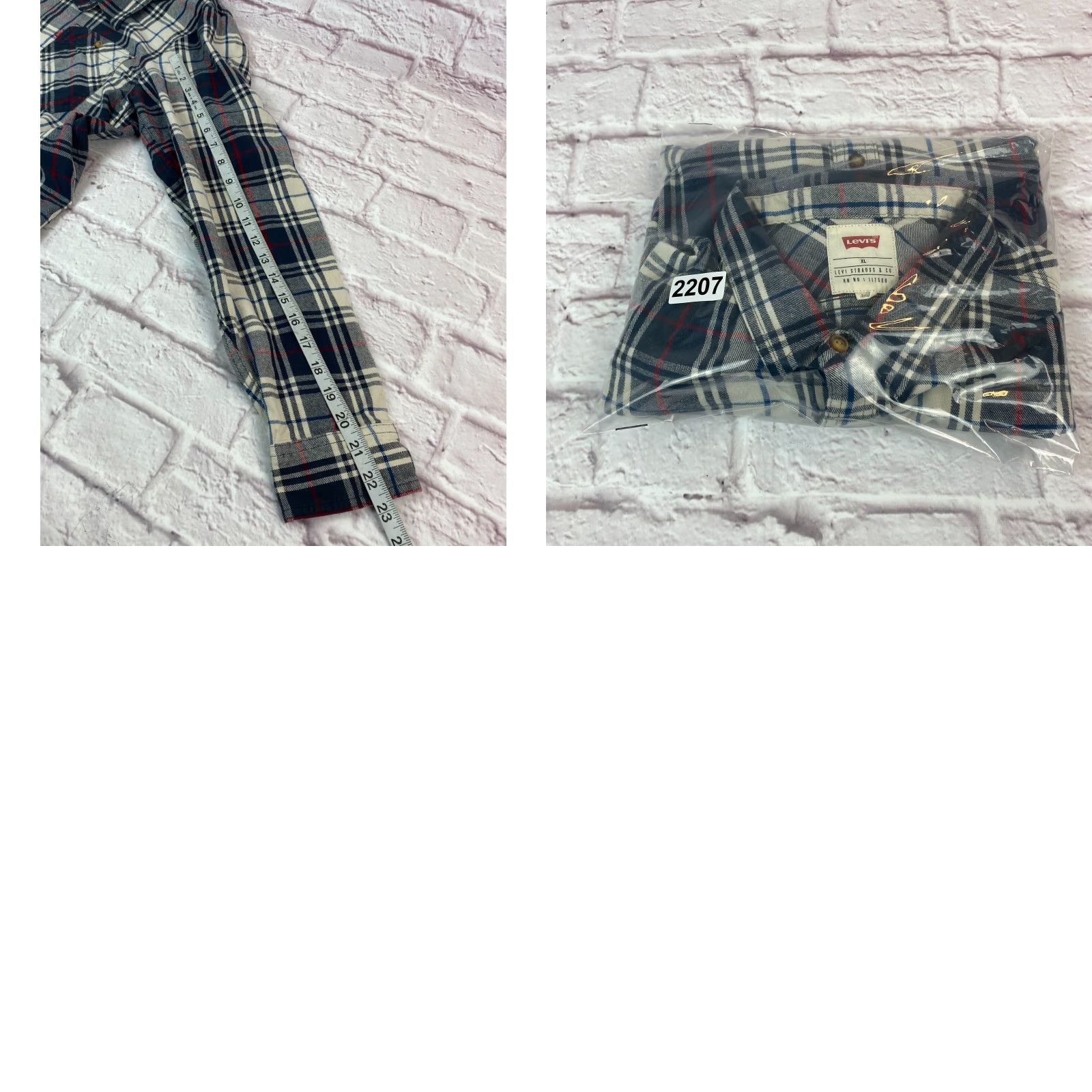 Levi's Levi's Mens Western Plaid Shirt XL Blue Button-Up Cowboy Western Shirt Size US XL / EU 56 / 4 - 9 Thumbnail