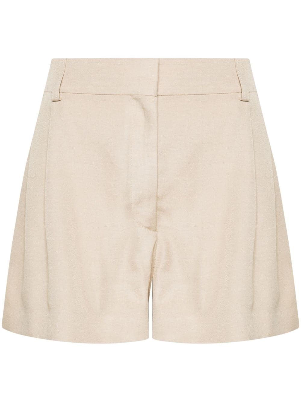 Stella McCartney o1s22i1n1024 Tailored Short Pants in Beige Size 30" / US 8 / IT 44 - 1 Thumbnail