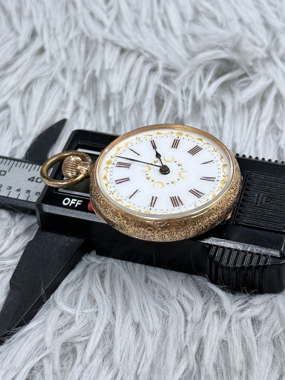Vintage Vintage Pocket Manual Watch Fancy Dial Swiss Made 14K GOLD Size ONE SIZE - 3 Thumbnail
