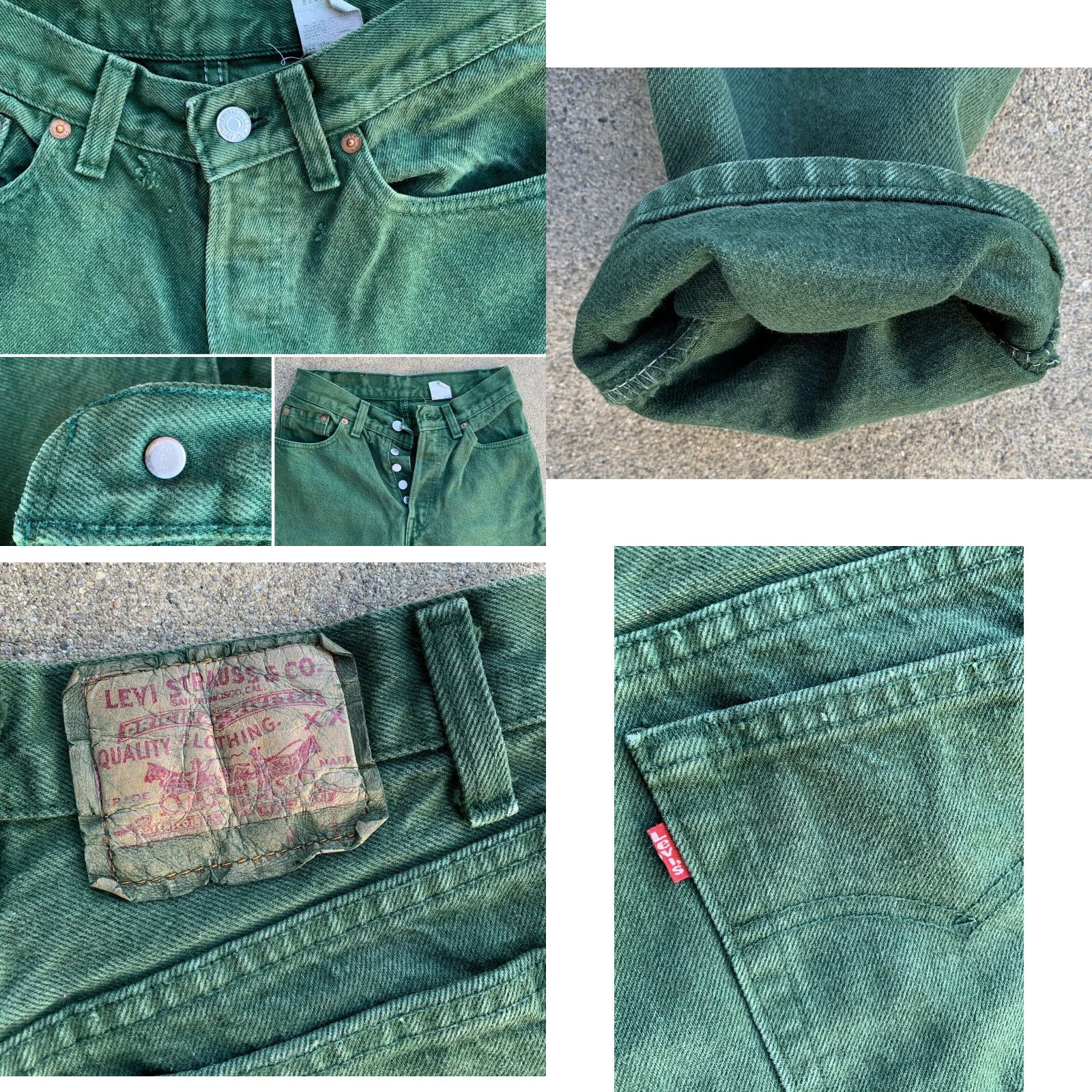 Levi's VINTAGE Levi's 501 jeans button fly tapered leg green size 5 M 26 in waist Size 27" / US 4 / IT 40 - 9 Thumbnail