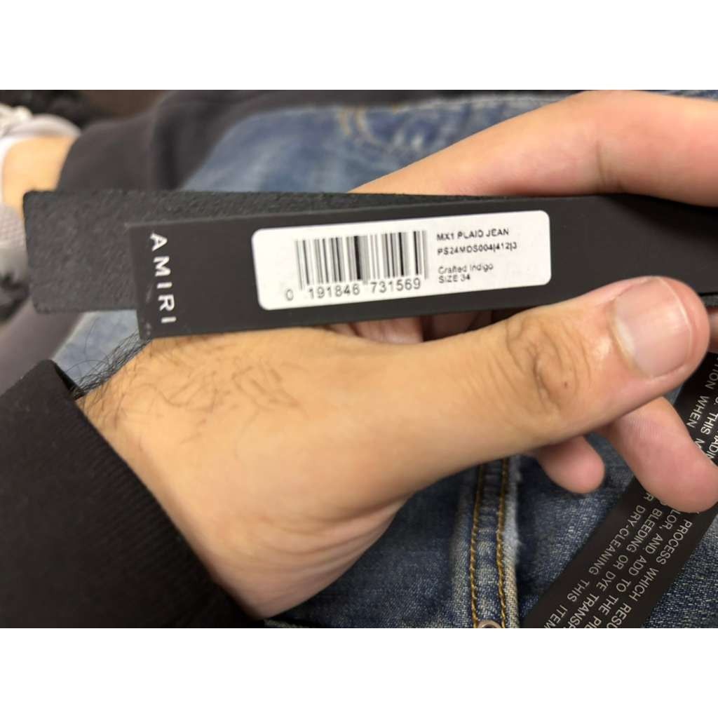 Amiri o1rshd1 MX1 Plaid Jean in Crafted Indigo Blue Size US 34 / EU 50 - 19 Thumbnail