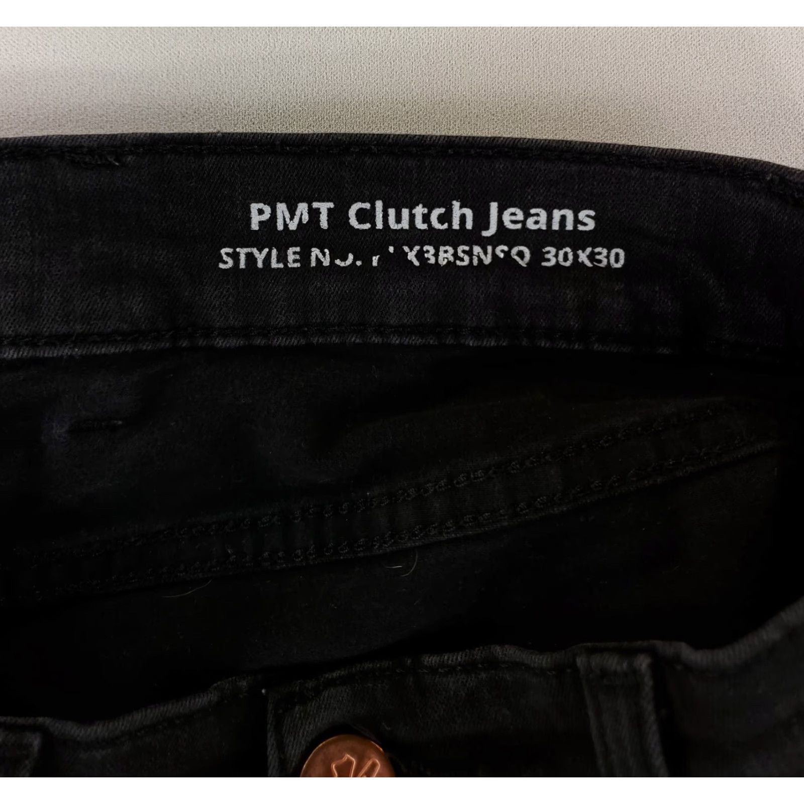 Vintage Mugsy PMT Clutch Black Stretchy Jeans Mens 31x29 Inseam 29 30x30 Regular Straight Black Mens Size US 31 - 3 Thumbnail