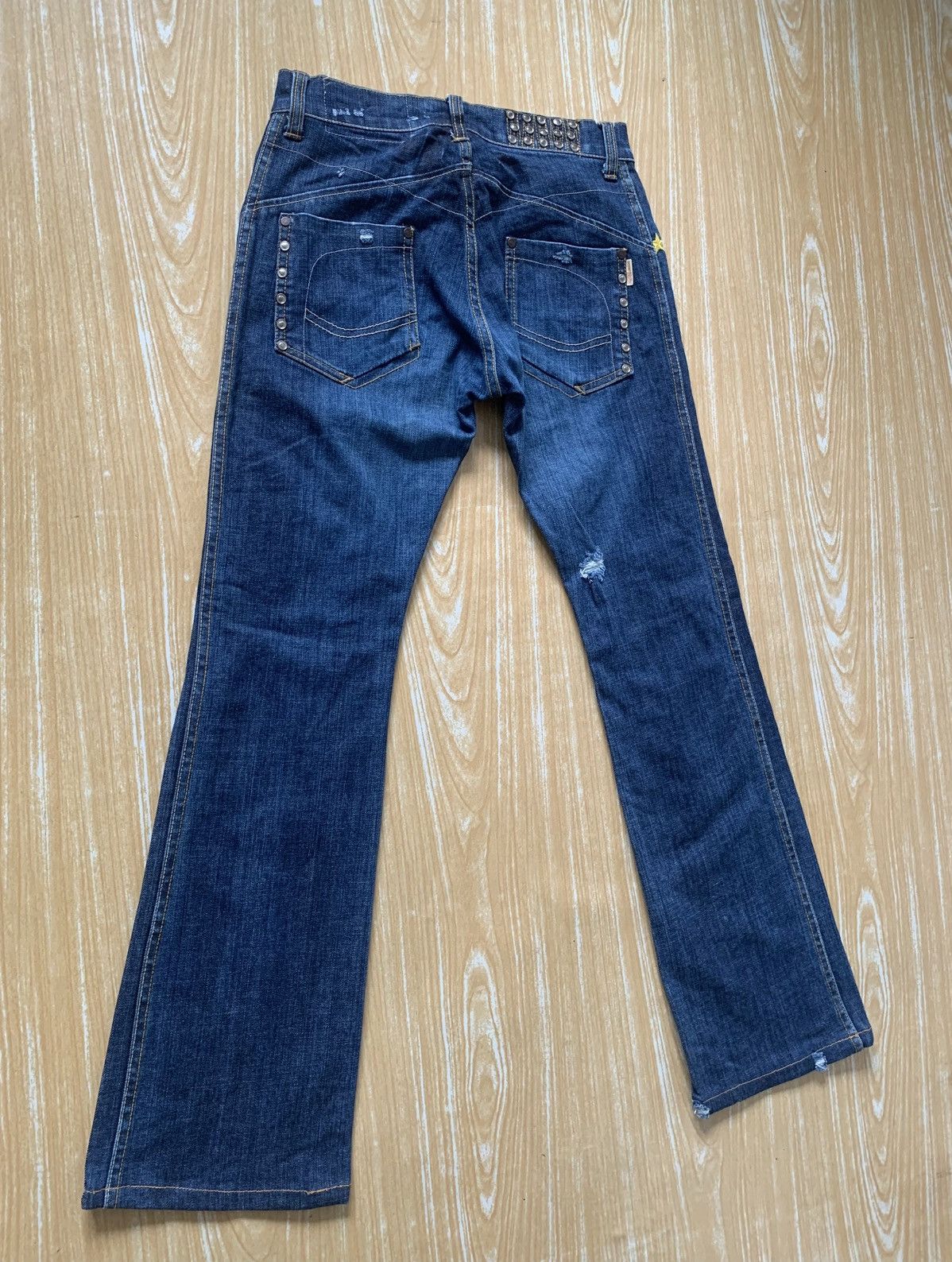 Japanese Brand 🔥 Ocean Pacific Distressed Flare Bootcut Unisex Jeans Pant Size US 27 - 7 Thumbnail