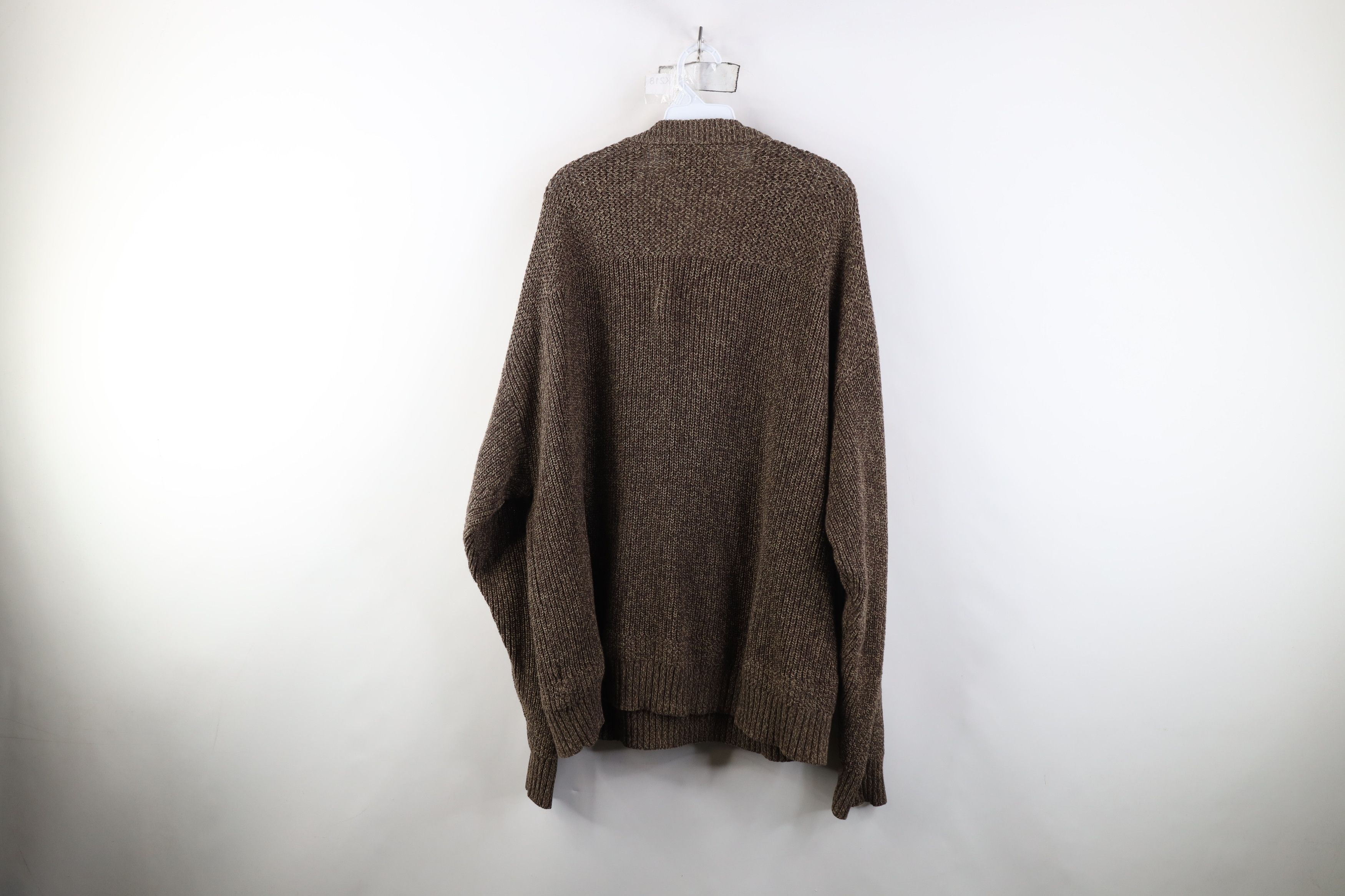 Vintage Vintage 90s Streetwear Ribbed Knit Henley Sweater Brown Size US XXL / EU 58 / 5 - 11 Thumbnail