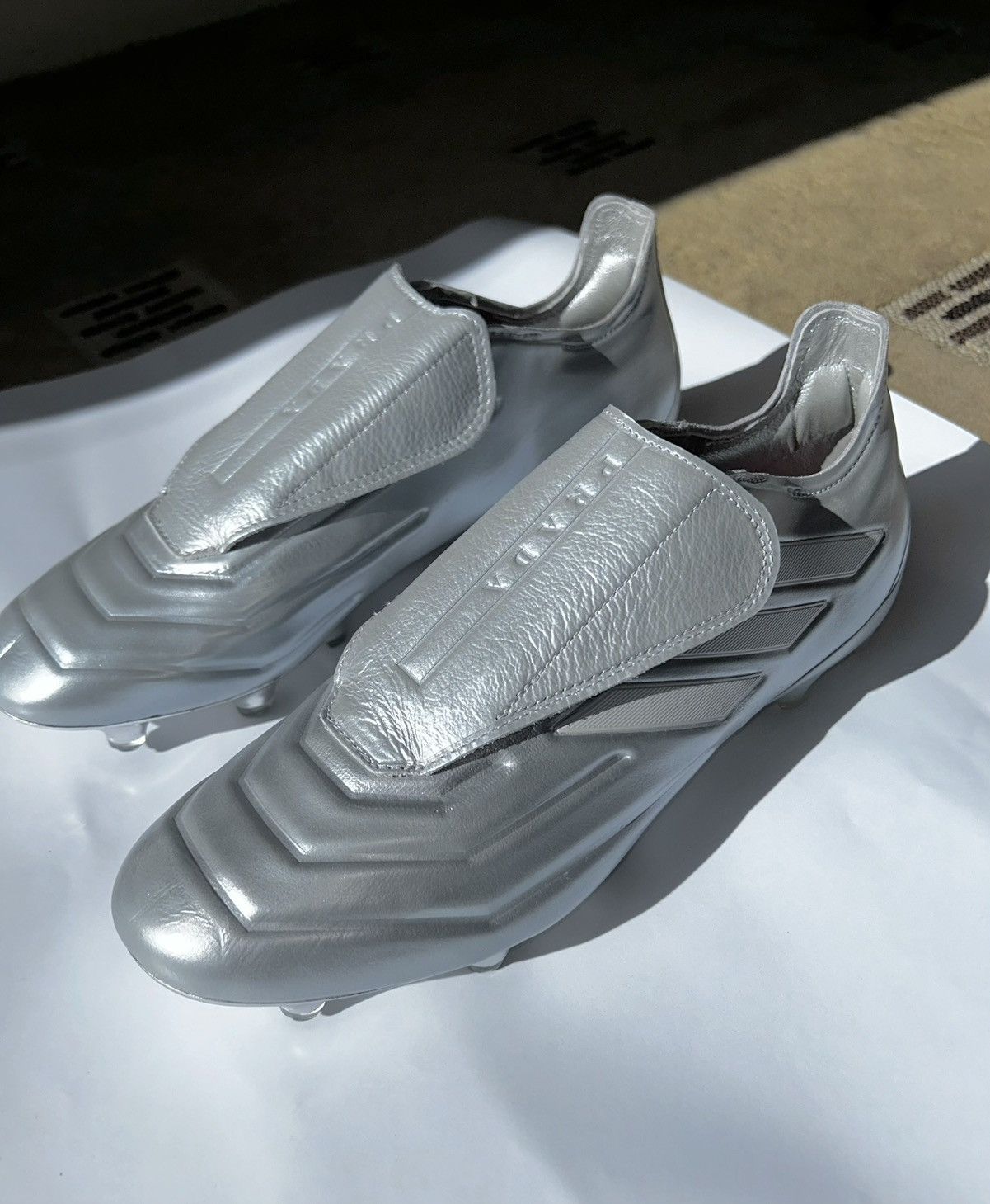 PRADA × adidas Copa Pure Luxury.1 FG adidas x Prada Copa Pure Luxury.1 FG 'Silver Metallic' IE3177