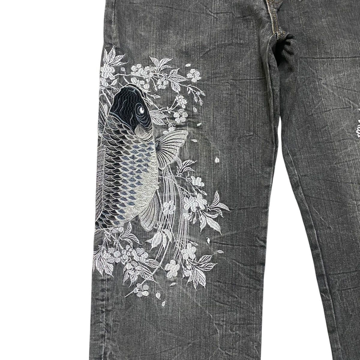 Japanese Brand Vintage BUDEN Denim Fishkoi Embroidery Jeans Size US 34 / EU 50 - 6 Thumbnail