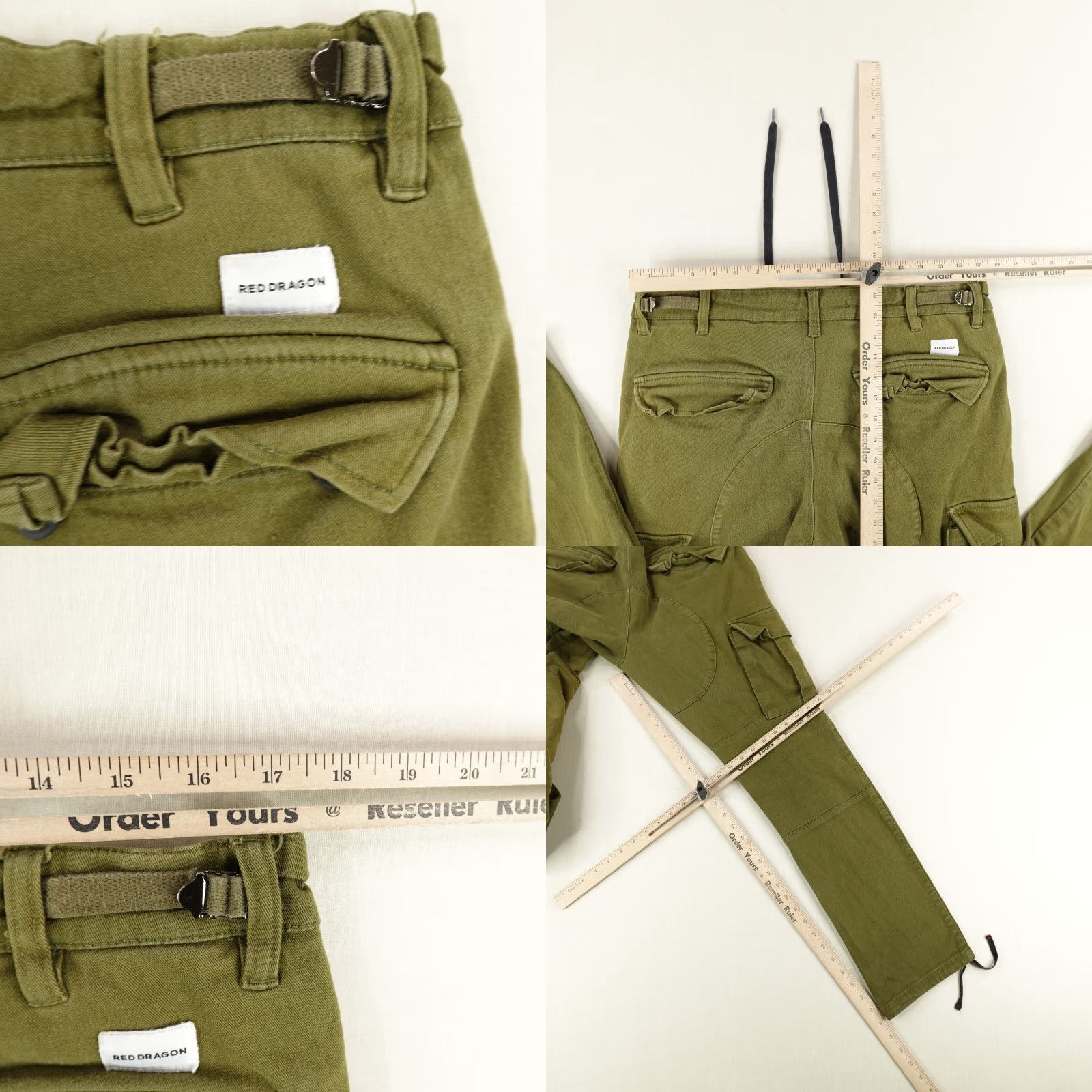 Vintage VINTAGE Red Dragon Cargo Pants Mens 34 Green Military Workwear 2000s Army Straight Fit Size US 35 - 8 Thumbnail