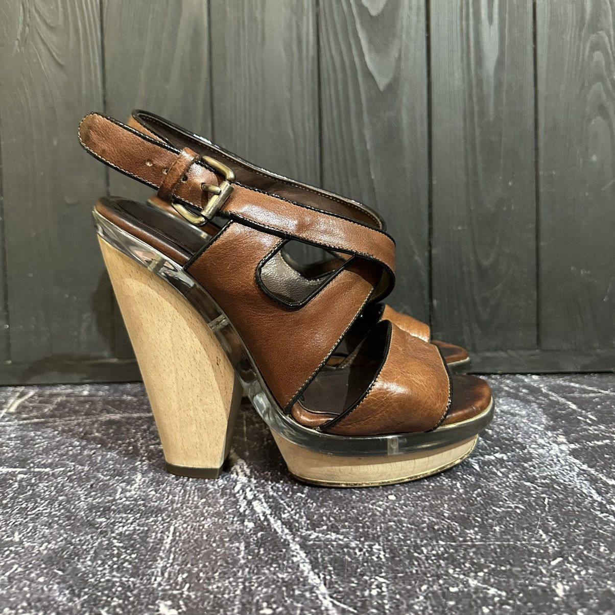 Marni Marni Women’s Leather Slingback Sandals Heels Size 38 Size US 8 / IT 38 - 1 Thumbnail
