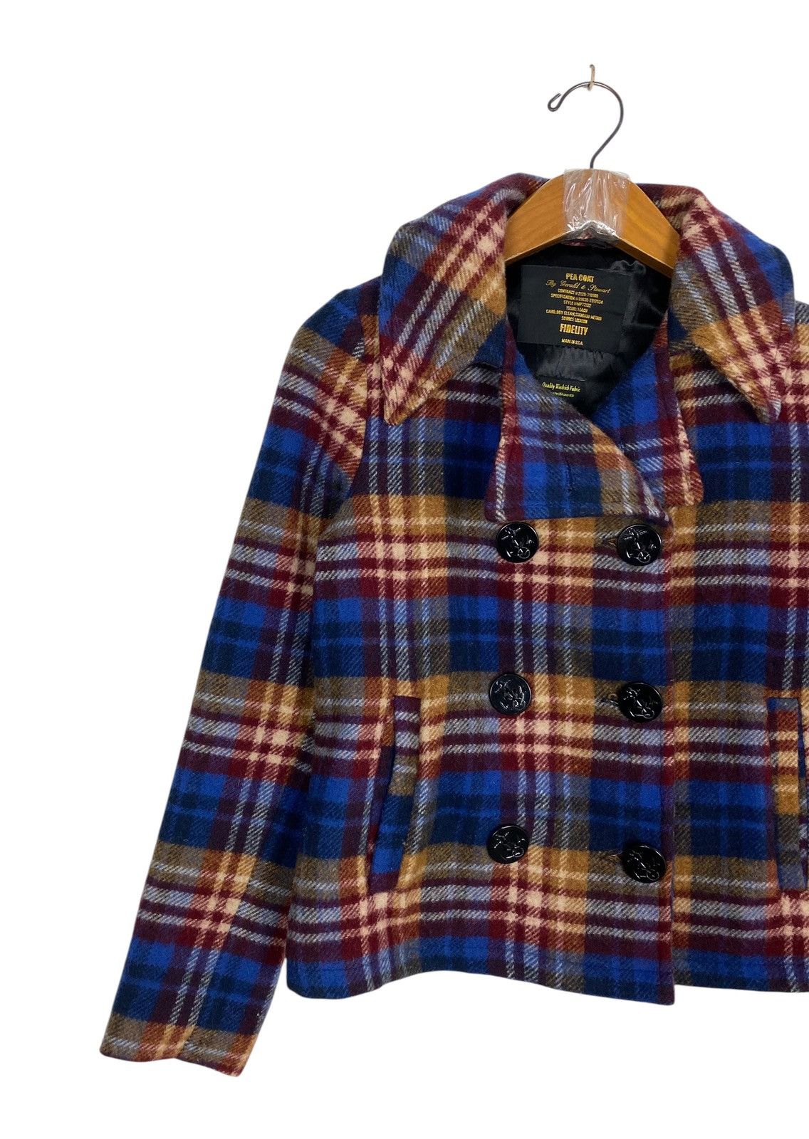 Fidelity Rare‼️ Vintage Fidelity Wool Pea Coat Tartan Made in Usa Size S / US 4 / IT 40 - 2 Thumbnail