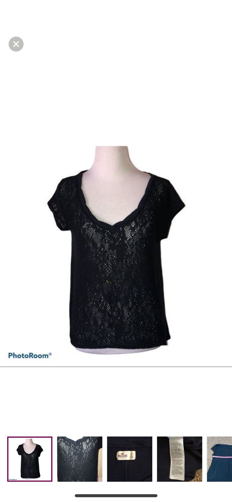 Hollister Hollister small lace navy top Size S / US 4 / IT 40 - 1 Thumbnail