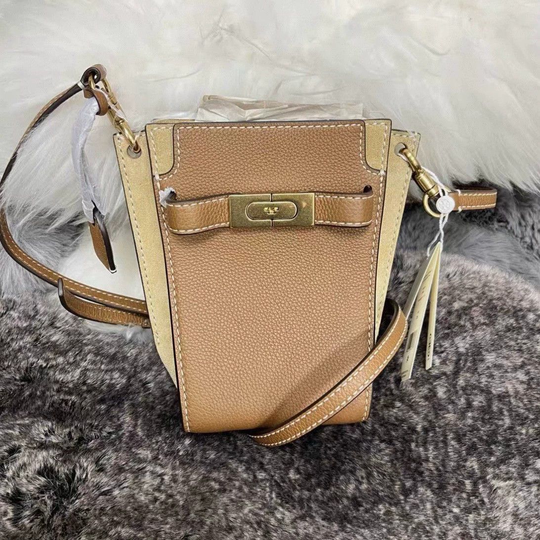 Tory Burch Tory Burch Double Lee Brown Mini Bucket 11*9*19 Size ONE SIZE - 5 Thumbnail