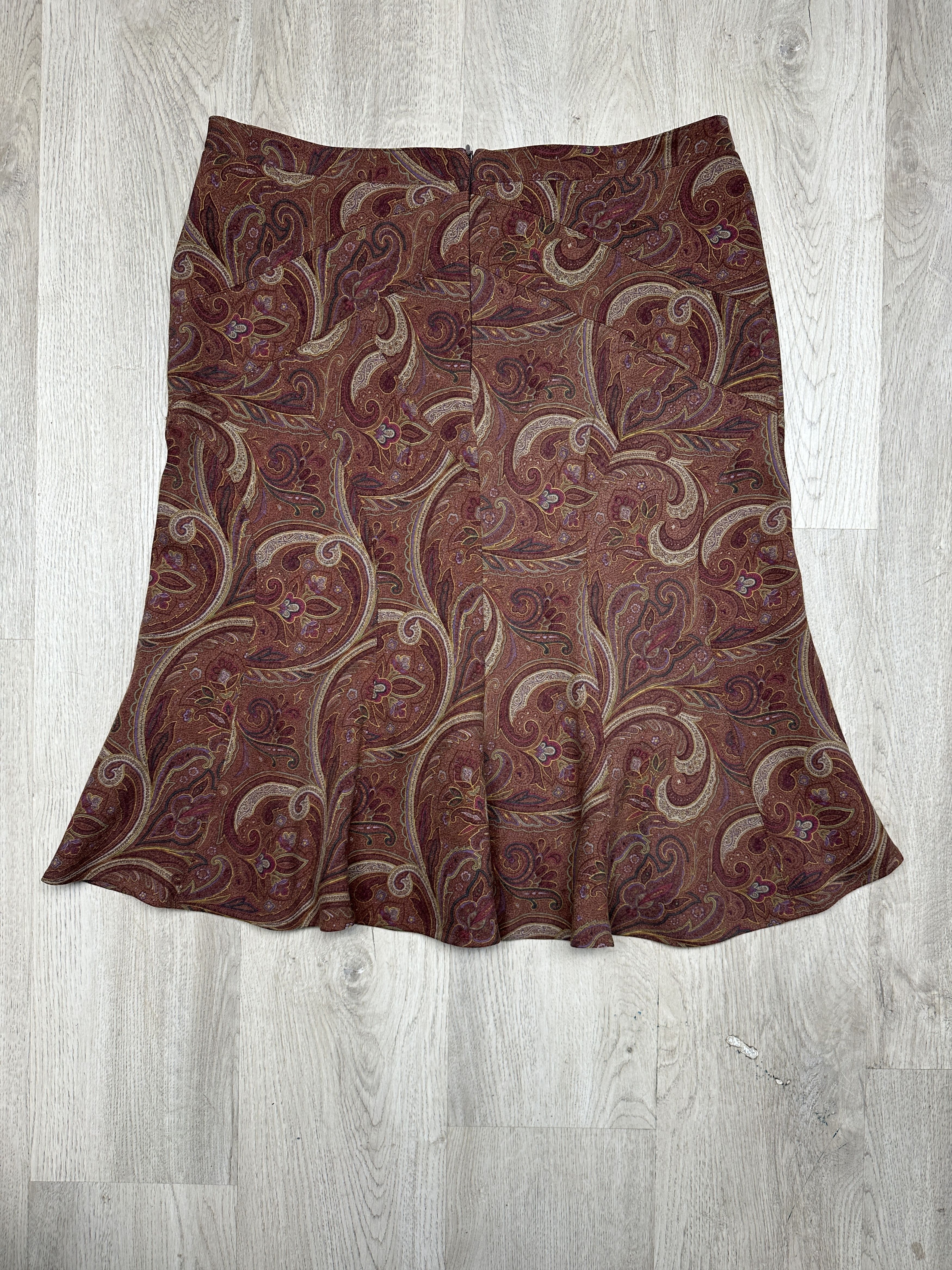Etro Etro Vintage Womens Floral Paisley Wool Midi Skirt Size 32" / US 10 / IT 46 - 4 Thumbnail
