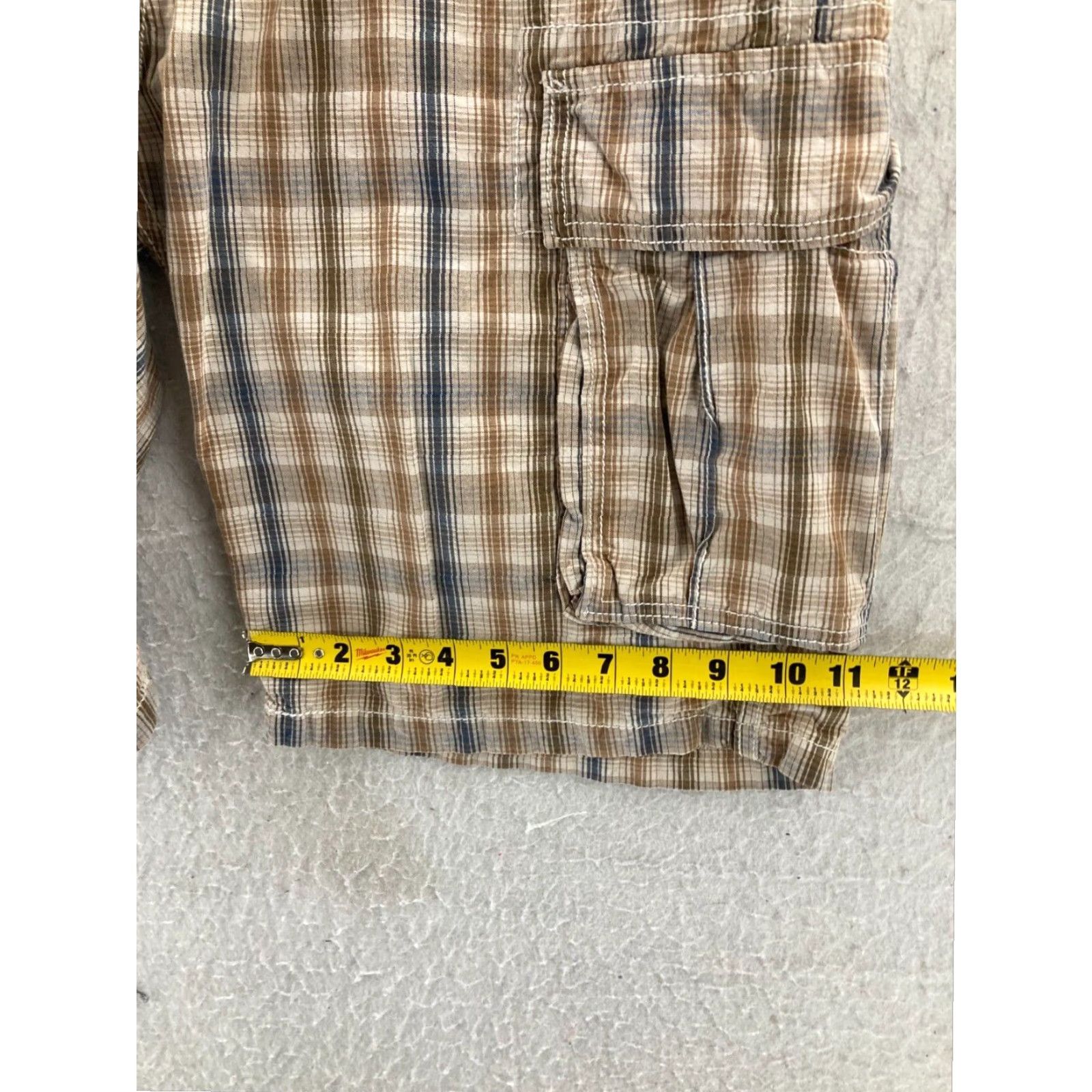 Levi's Levis Mens 36 Cargo Shorts Beige Tan Plaid Khaki Extra Large XL Size US 36 / EU 52 - 5 Thumbnail