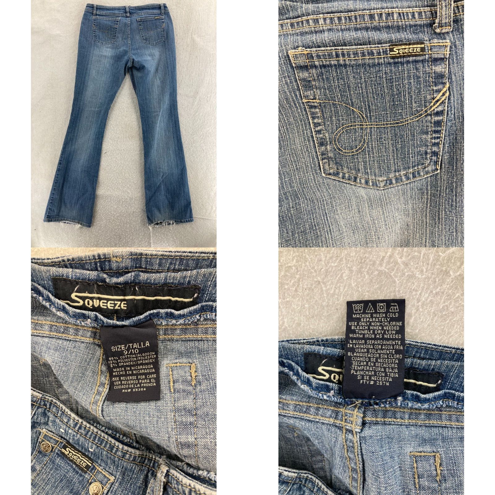 Vintage VINTAGE Squeeze Jeans Womens Jeans 9 Blue Bootcut Stretch Denim 90s Womens Size 30" / US 8 / IT 44 - 8 Thumbnail