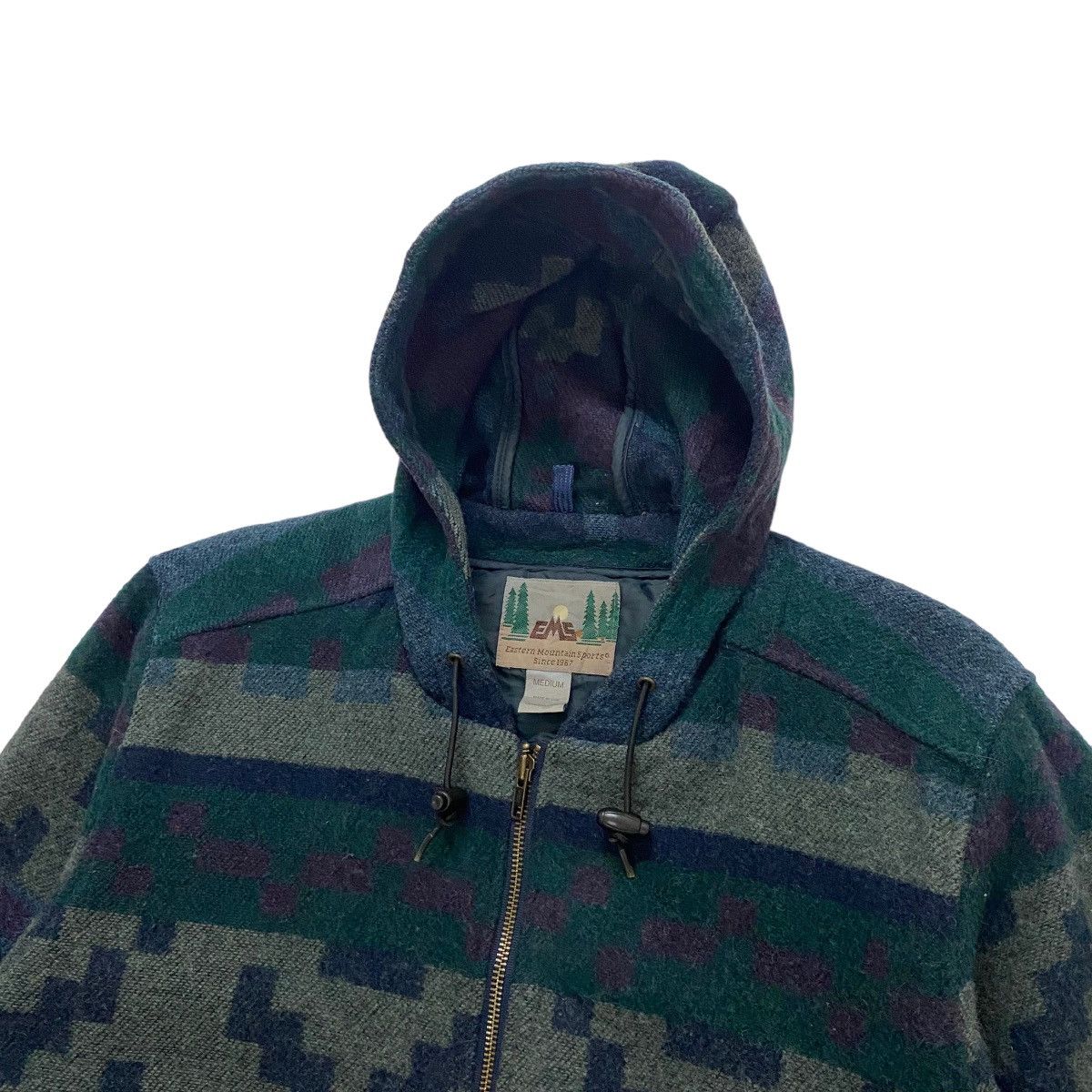 Japanese Brand ⚡️Vintage Eastern Mountain Sports wool printed zipper hoodie Size US M / EU 48-50 / 2 - 7 Thumbnail