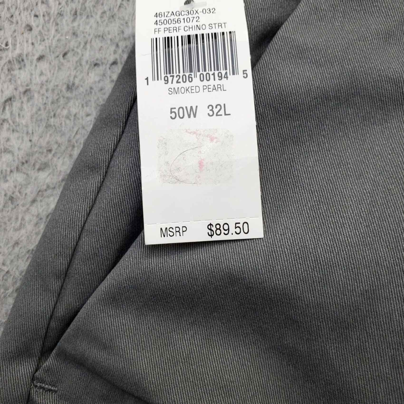 Izod IZOD Pants Mens 50x32 Gray Performance Stretch Non-Iron Flat Front Straight Leg Shirt Size US 34 / EU 50 - 7 Thumbnail