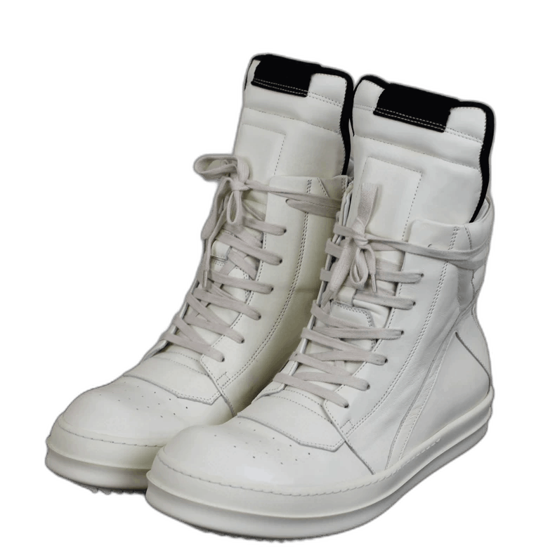 Rick Owens rickowens milk white high top sneakers-2508 Size US 5 / EU 37 - 1 Thumbnail