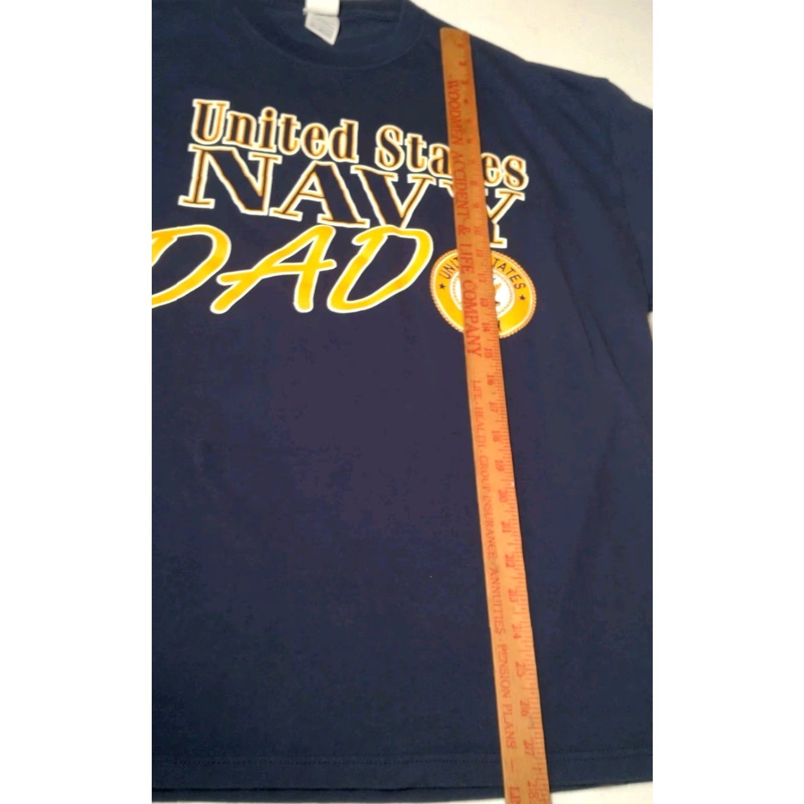 Soffe VINTAGE United States Navy Dad Shirt 2XL Blue Gold USA Military Pride American Patriot Shirt Mens Blue 2XL Navy Dad Military Patriotic Tee Size US XXL / EU 58 / 5 - 6 Thumbnail