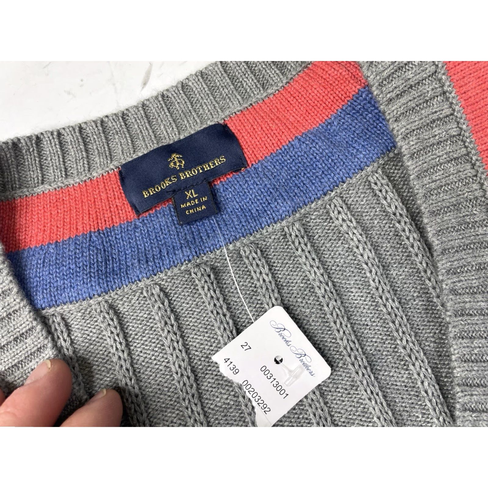 Brooks Brothers Brooks Brothers Tennis Sweater Pullover Gray Cotton Size XL Knit NWT Men Size US XL / EU 56 / 4 - 3 Thumbnail