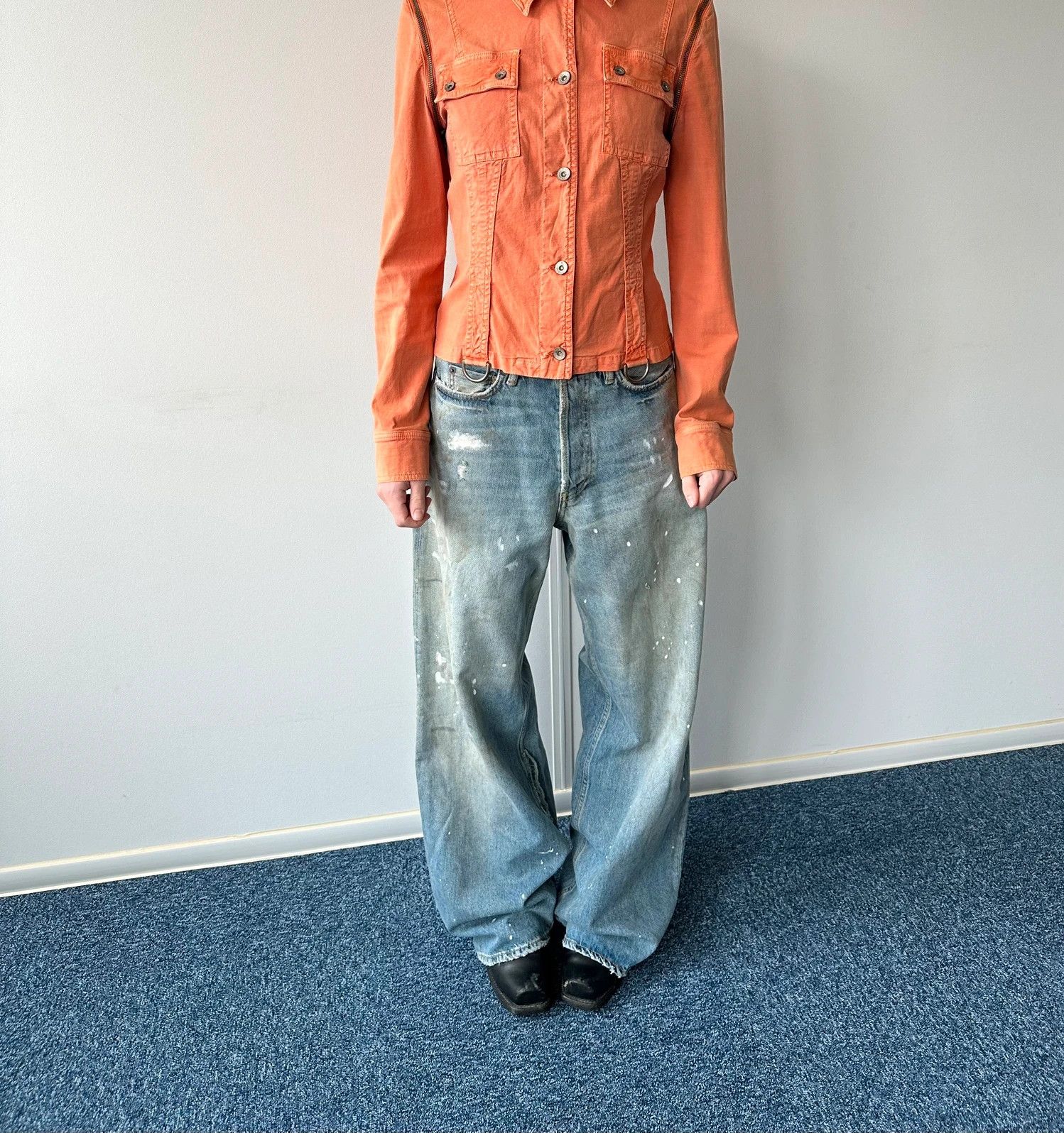 Acne Studios Acne Studio Traflgar Paint Stains Baggy Jeans 2023FN Size 26" / US 2 / IT 38 - 1 Thumbnail