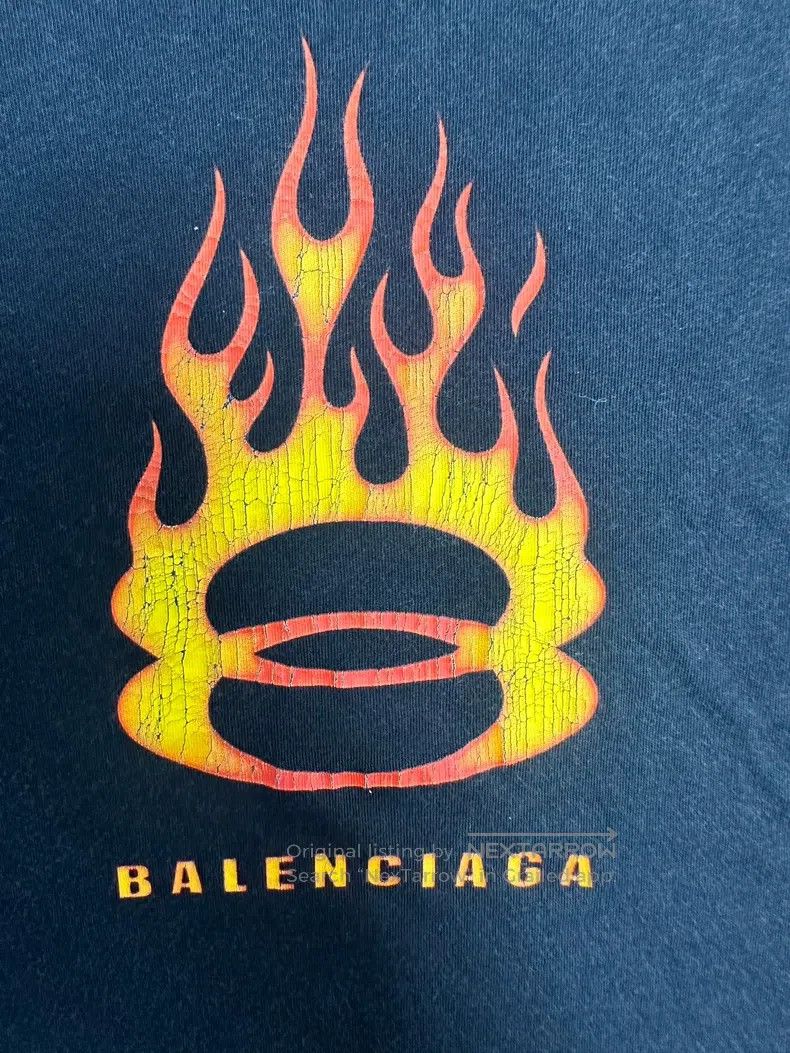 Balenciaga Balenciaga Round Neck Long Sleeve Flame Printed T-Shirt Size US S / EU 44-46 / 1 - 3 Thumbnail