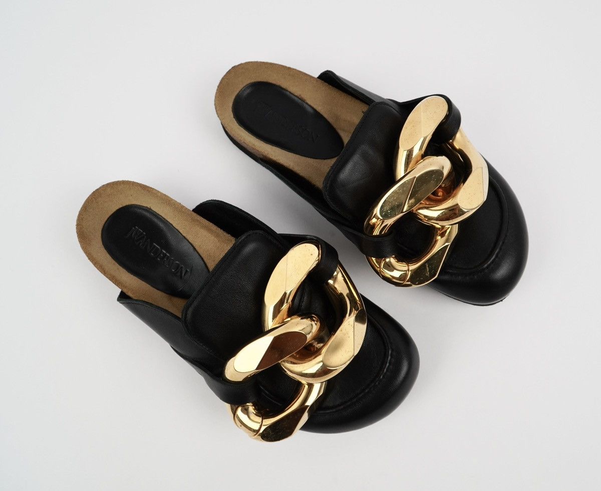 JW Anderson J.W.Anderson - Chain Loafers Mules - Black Leather Size US 7 / IT 37 - 1 Thumbnail