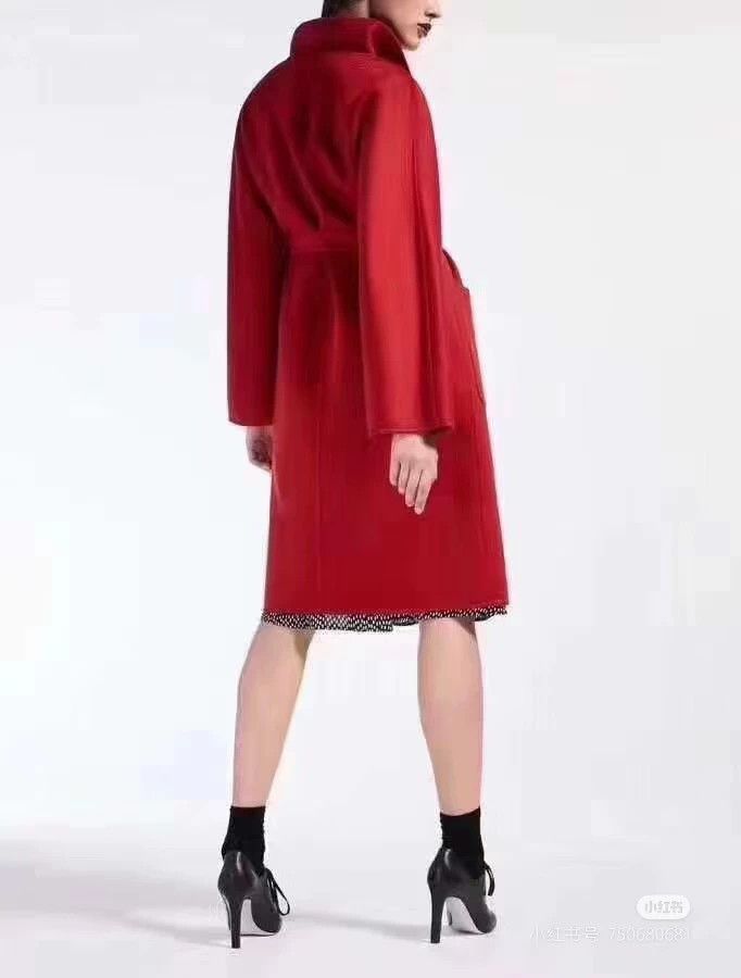 Max Mara Max Mara Coat lilia, true red, 100% cashmere water ripple Size L / US 10 / IT 46 - 2 Thumbnail