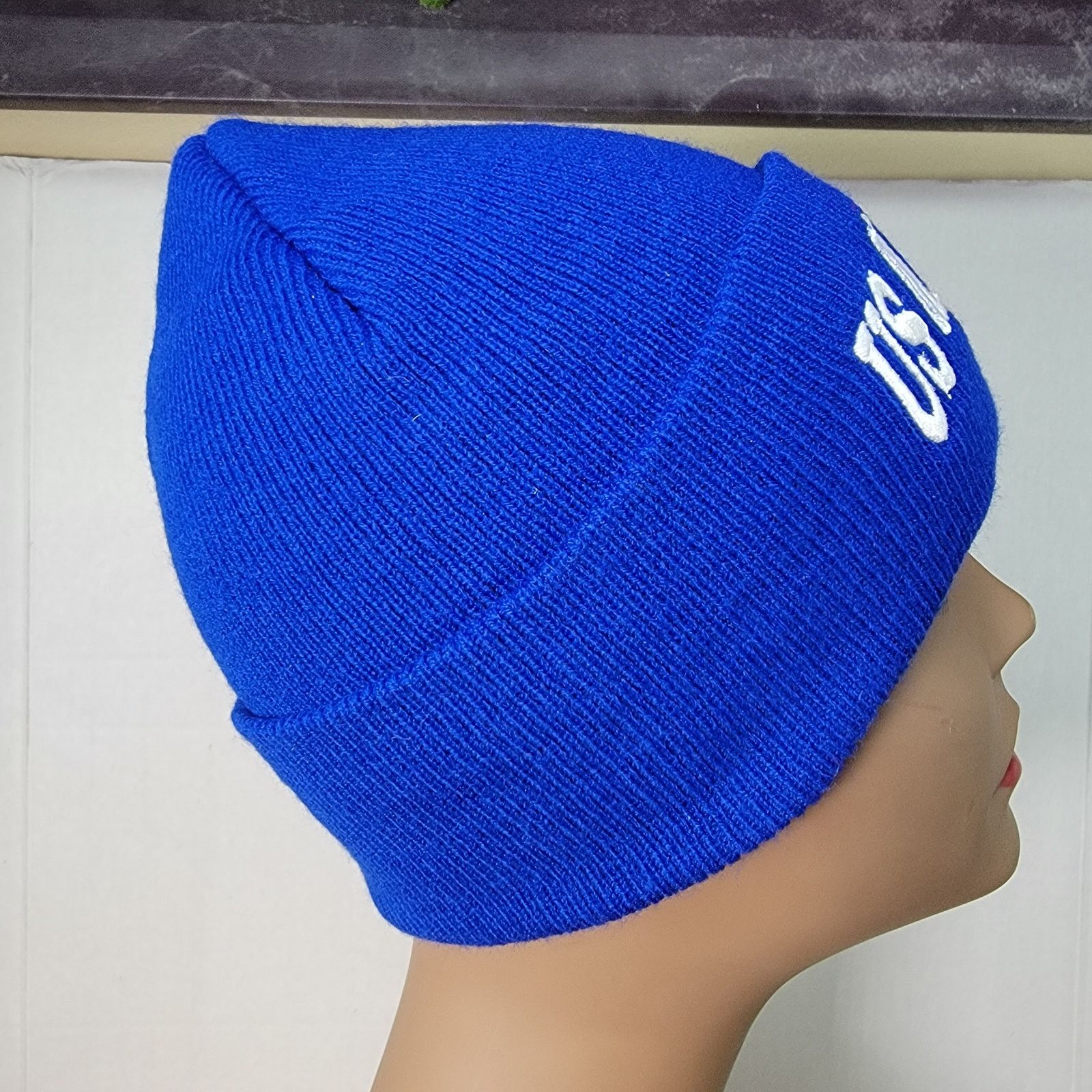 Other Blue Knit Embroidered "US Marshall" Beanie - OS Size ONE SIZE - 4 Thumbnail