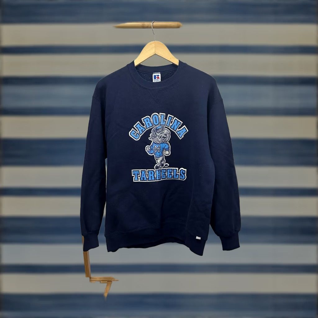 Vintage VTG 90s UNC Carolina Tar Heels Rameses Single V Russell Crewneck Sweatshirt XL Men Blue Size US XL / EU 56 / 4 - 1 Thumbnail