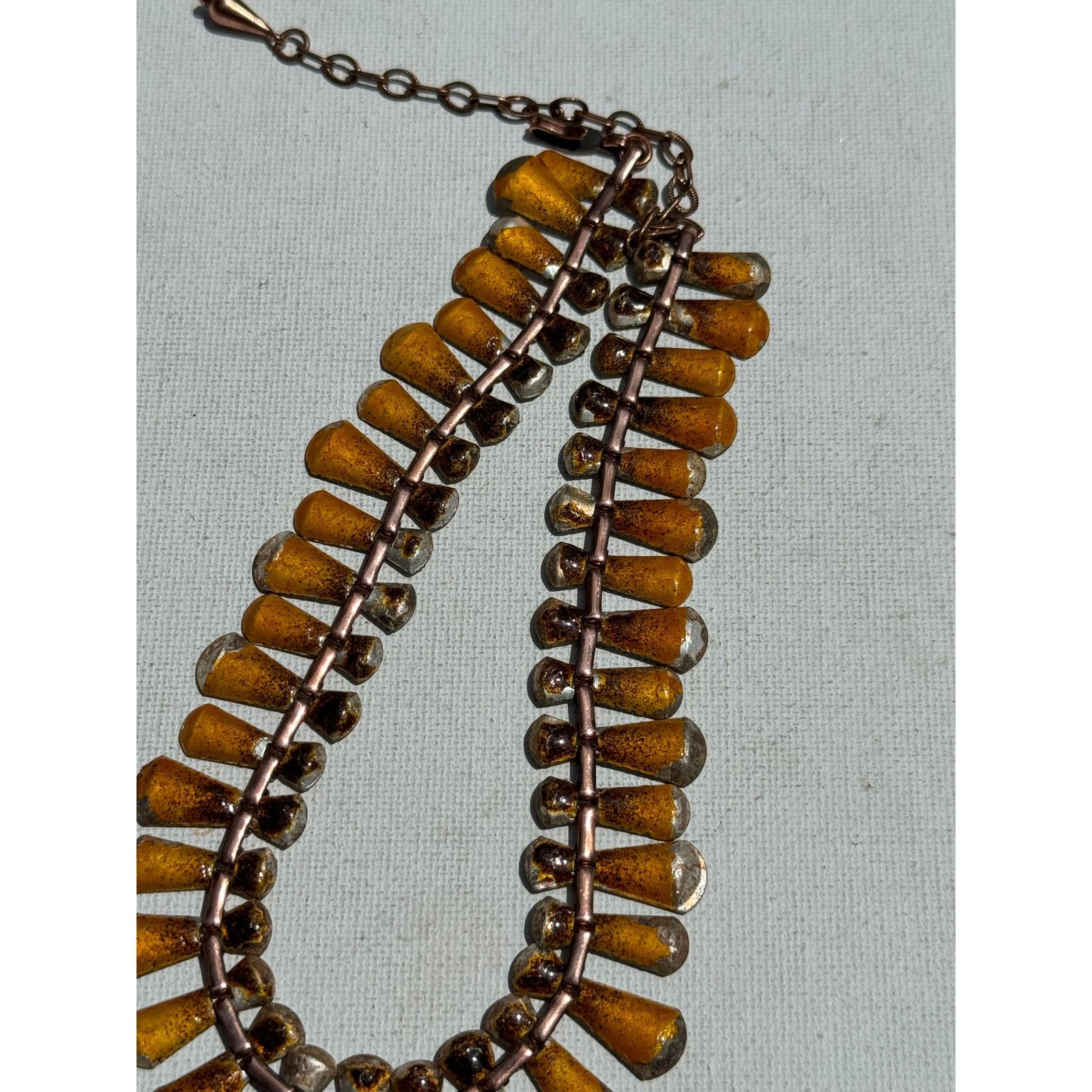 Vintage 1950s Vintage Matisse Renoir Copper Enamel Necklace Size ONE SIZE - 4 Thumbnail