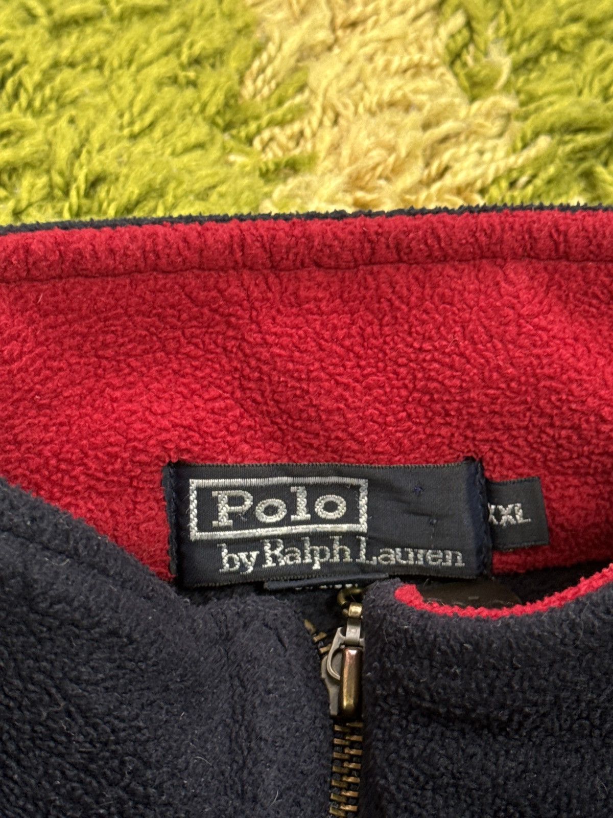 Polo Ralph Lauren × Vintage Vintage Polo Ralph Lauren Fleece Quarter Zip Large Navy Blue Size US XXL / EU 58 / 5 - 3 Thumbnail
