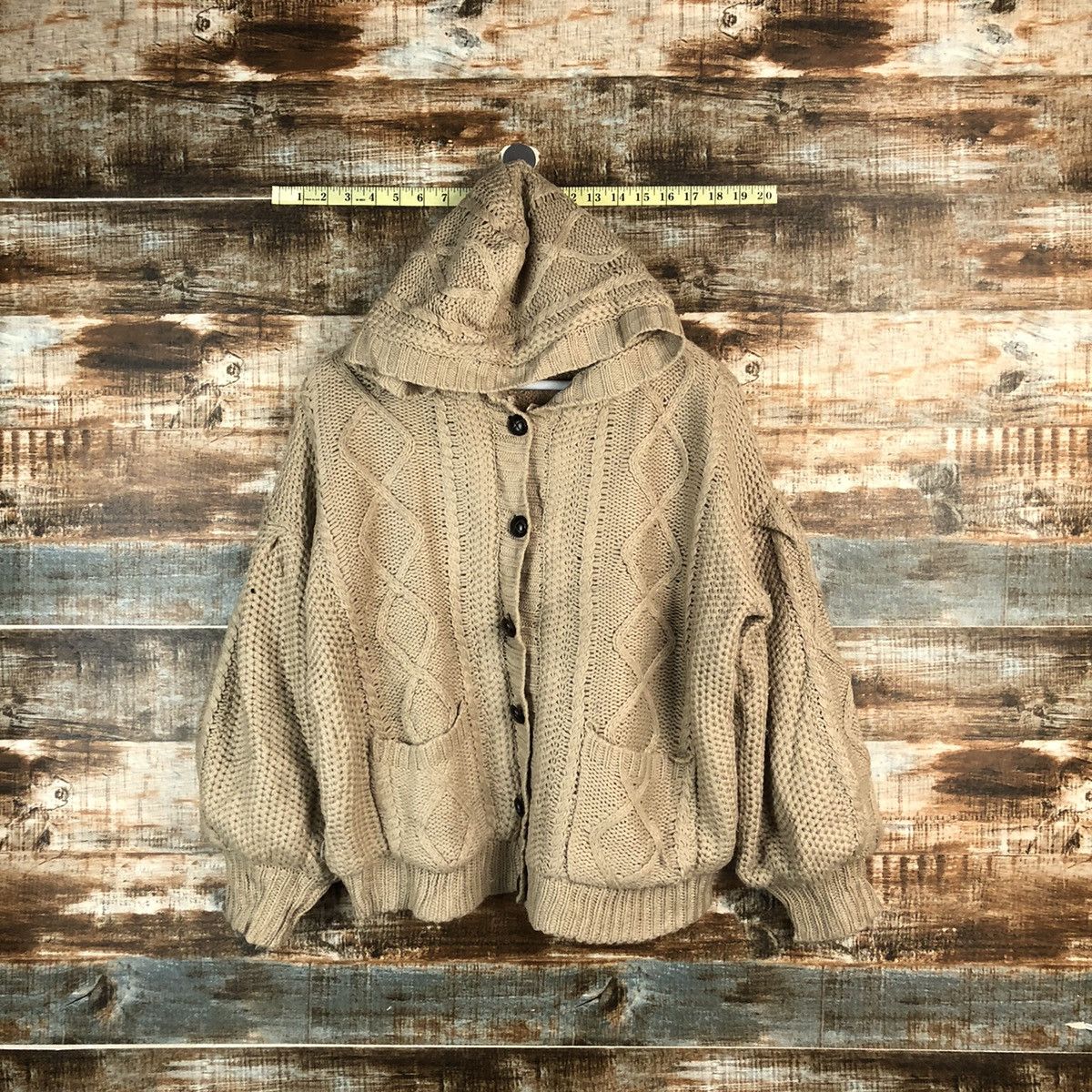 Homespun Knitwear × Japanese Brand Apres Jour Brown Knitwear Hoodie #A2405 Size L / US 10 / IT 46 - 1 Thumbnail