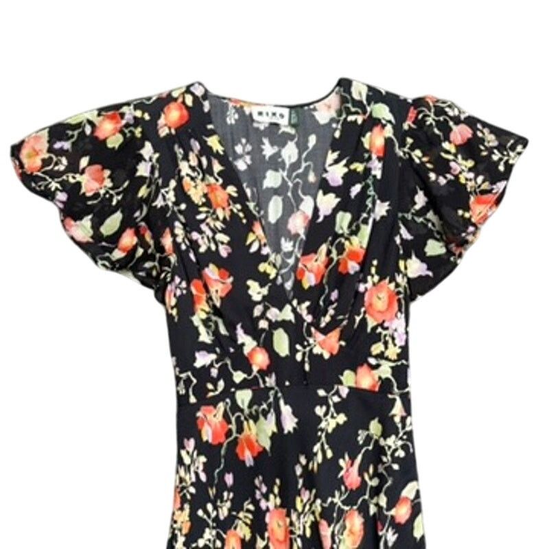 RIXO Rixo Florida Floral Maxi Dress in Black Maxi, Size US 4 Size S / US 4 / IT 40 - 5 Thumbnail