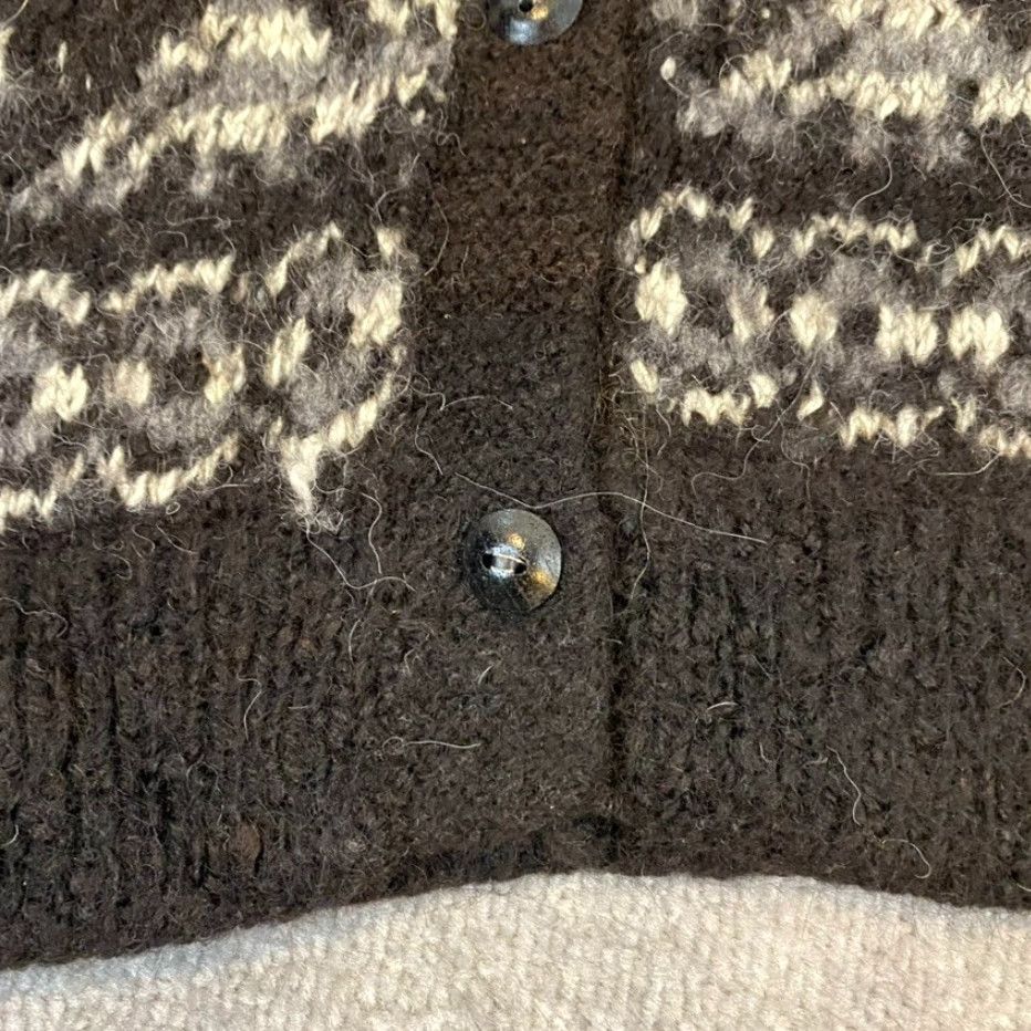 Vintage VINTAGE Hand Made Sweater Womens Medium Alpaca Wool Black Knit Cardigan Kantuta Exports Size M / US 6-8 / IT 42-44 - 7 Thumbnail