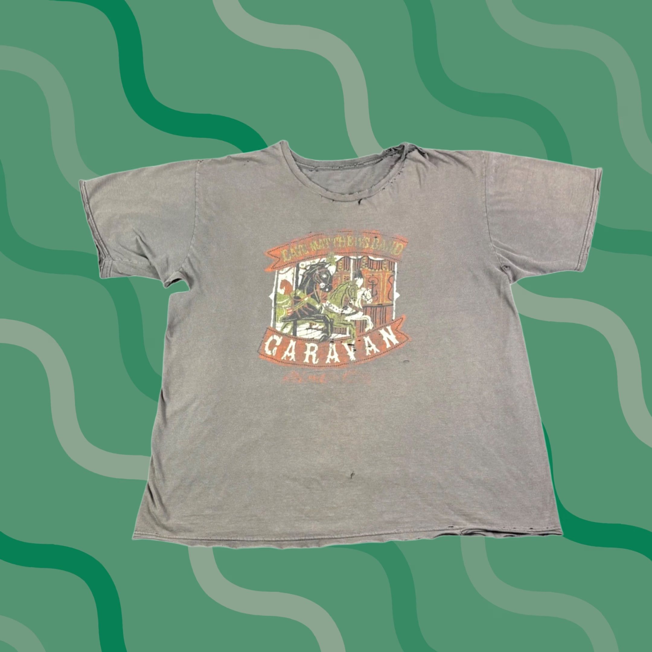 Vintage Dave Matthews Band Caravan Atlantic City 2011 Tour T-Shirt Gray Distress Short Sleeve Adult Large Regular Crew Neck Graphic Print Vintage No N/A Size US L / EU 52-54 / 3 - 1 Thumbnail
