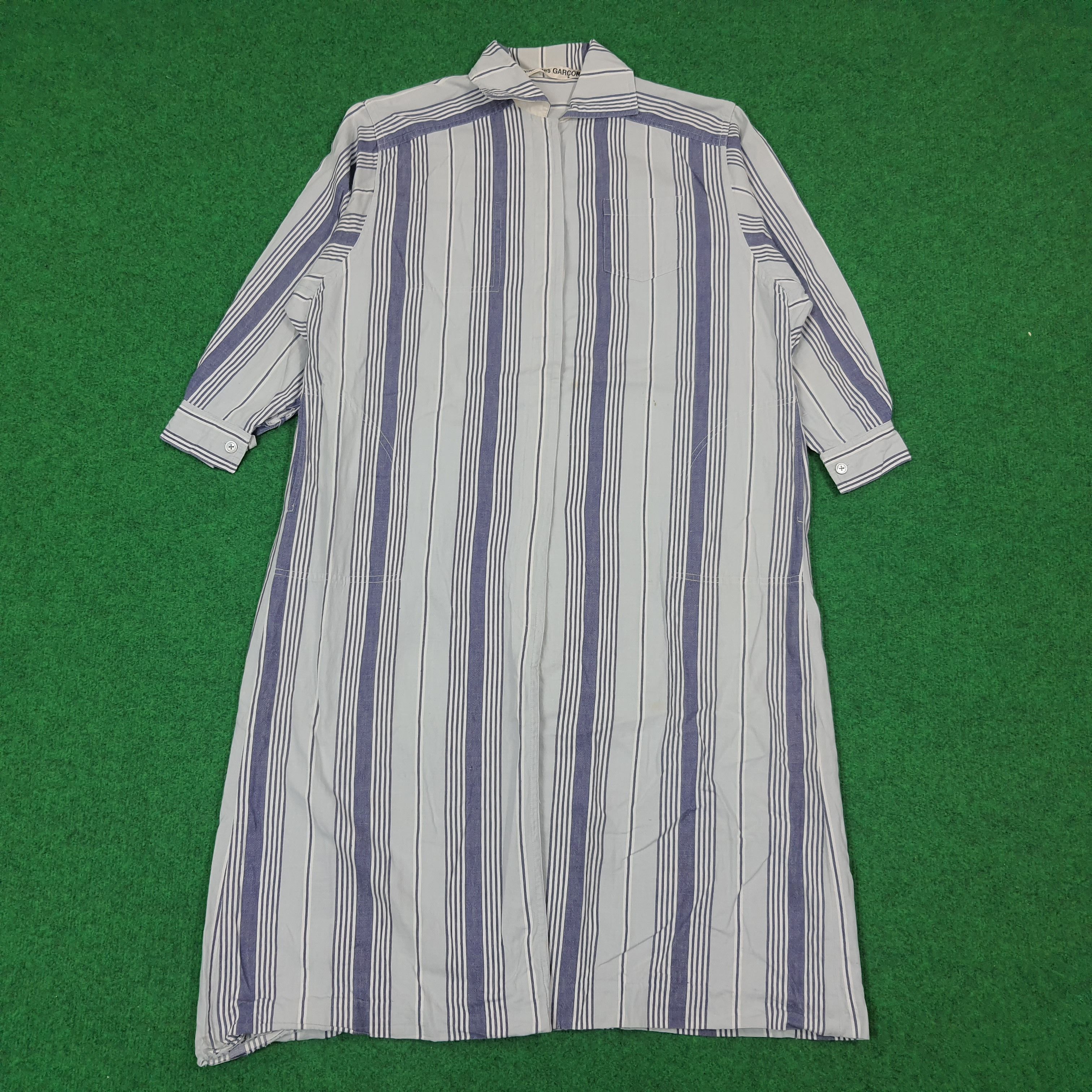 Vintage Comme Des Garcons 90s Striped Shirt Dress C268N5