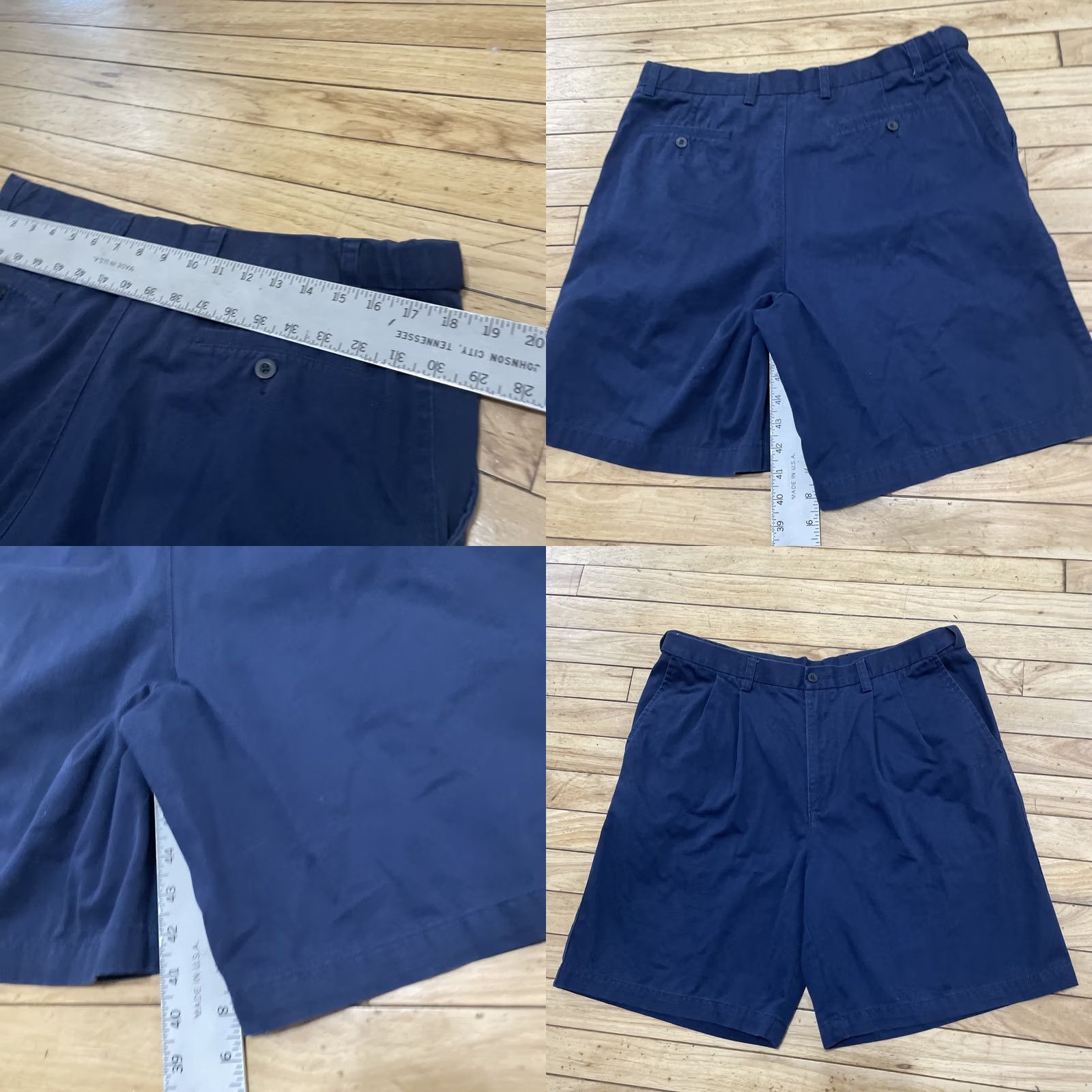 Vintage VINTAGE Puritan Pleated Chino Shorts Men 36 Navy Blue 90s Preppy Y2k Adjustable Lisn Linen Cotton Short w Pockets Boys Size US 36 / EU 52 - 8 Thumbnail