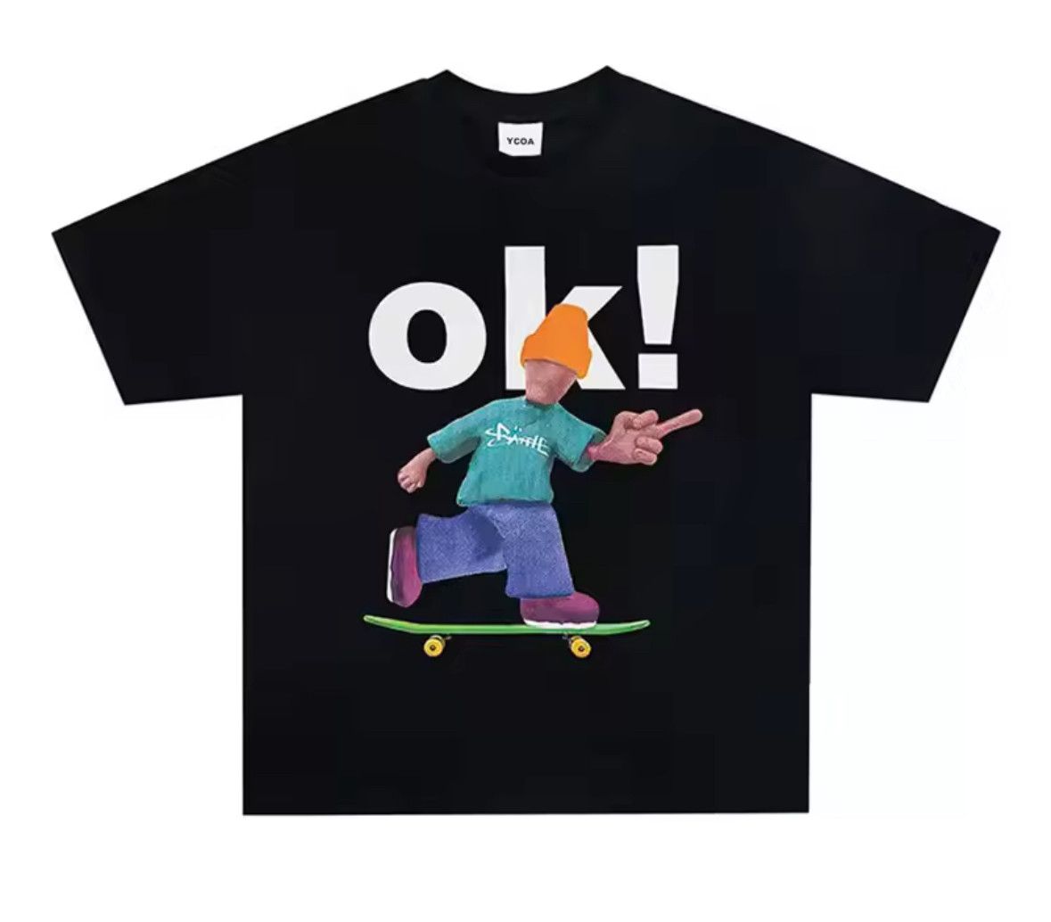 Japanese Brand Streetwear Y2K Vintage OK Skateboard Print T-Shirt Punk Tees Size US L / EU 52-54 / 3 - 2 Thumbnail