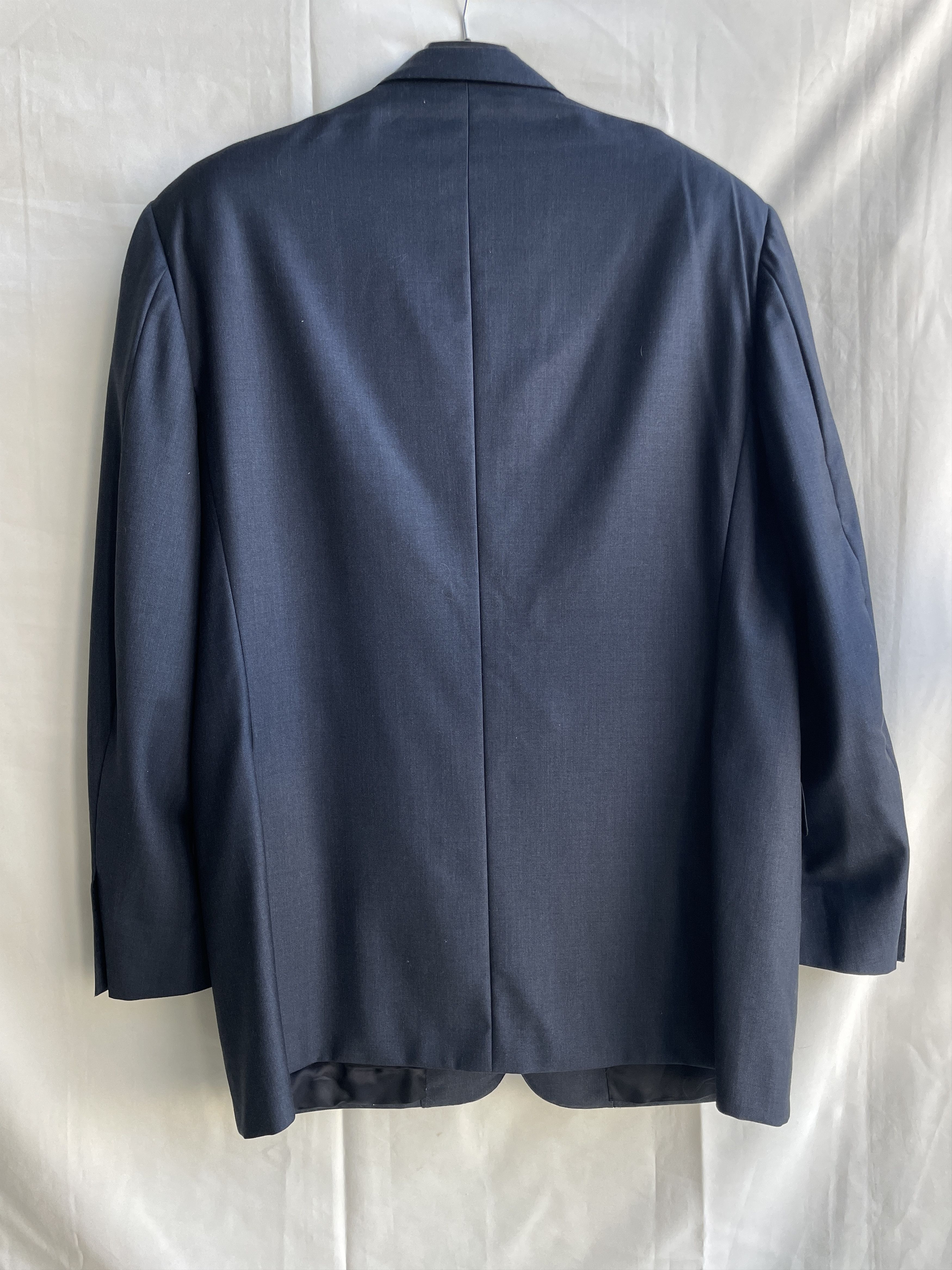 Canali Canali Solid Navy Wool Suit Jacket Blazer Size EUR 56R Size 46R - 2 Thumbnail