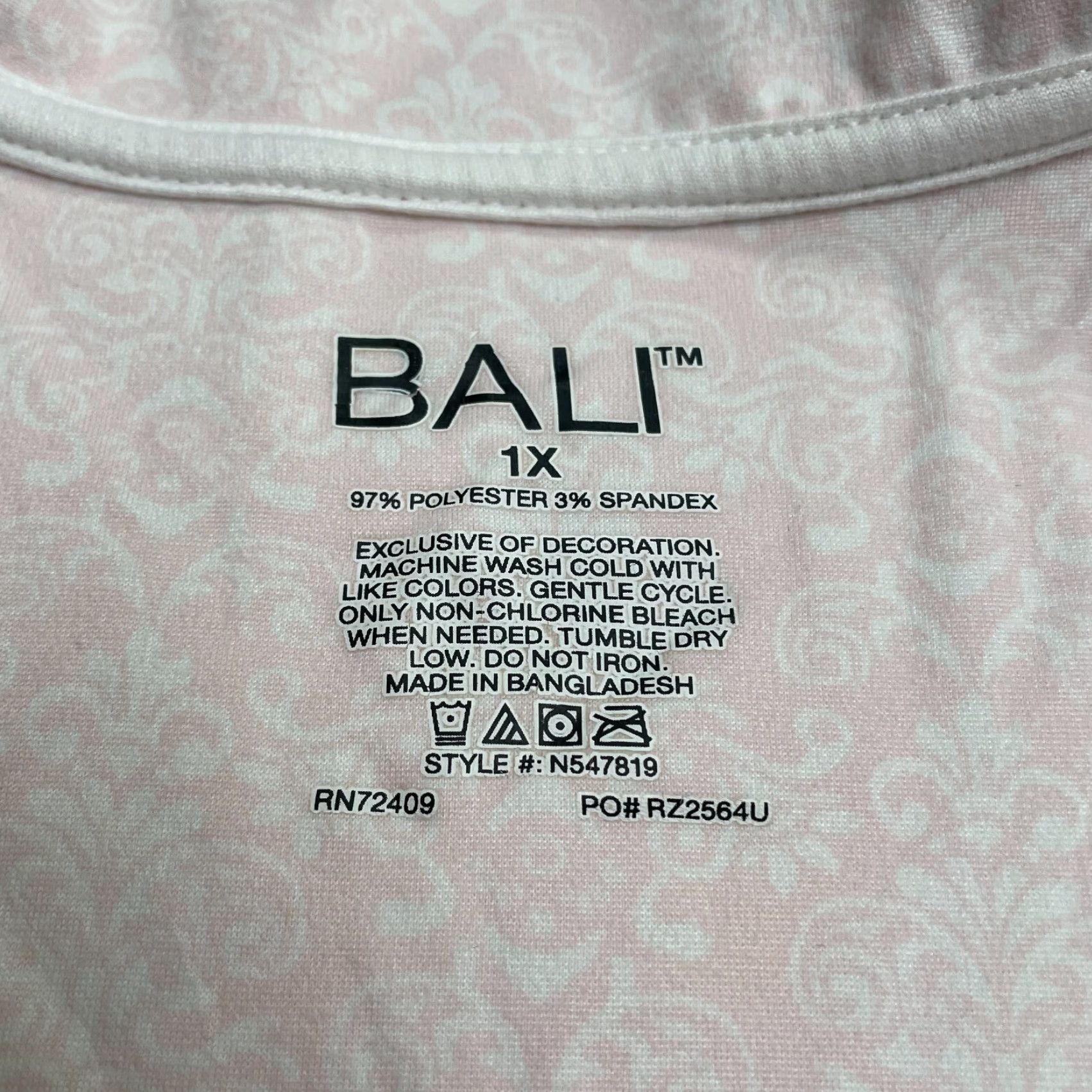 Vintage Bali Pajama Top Womens XL Pink Paisley Short Sleeve Button Down Shirt Size XL / US 12-14 / IT 48-50 - 4 Thumbnail